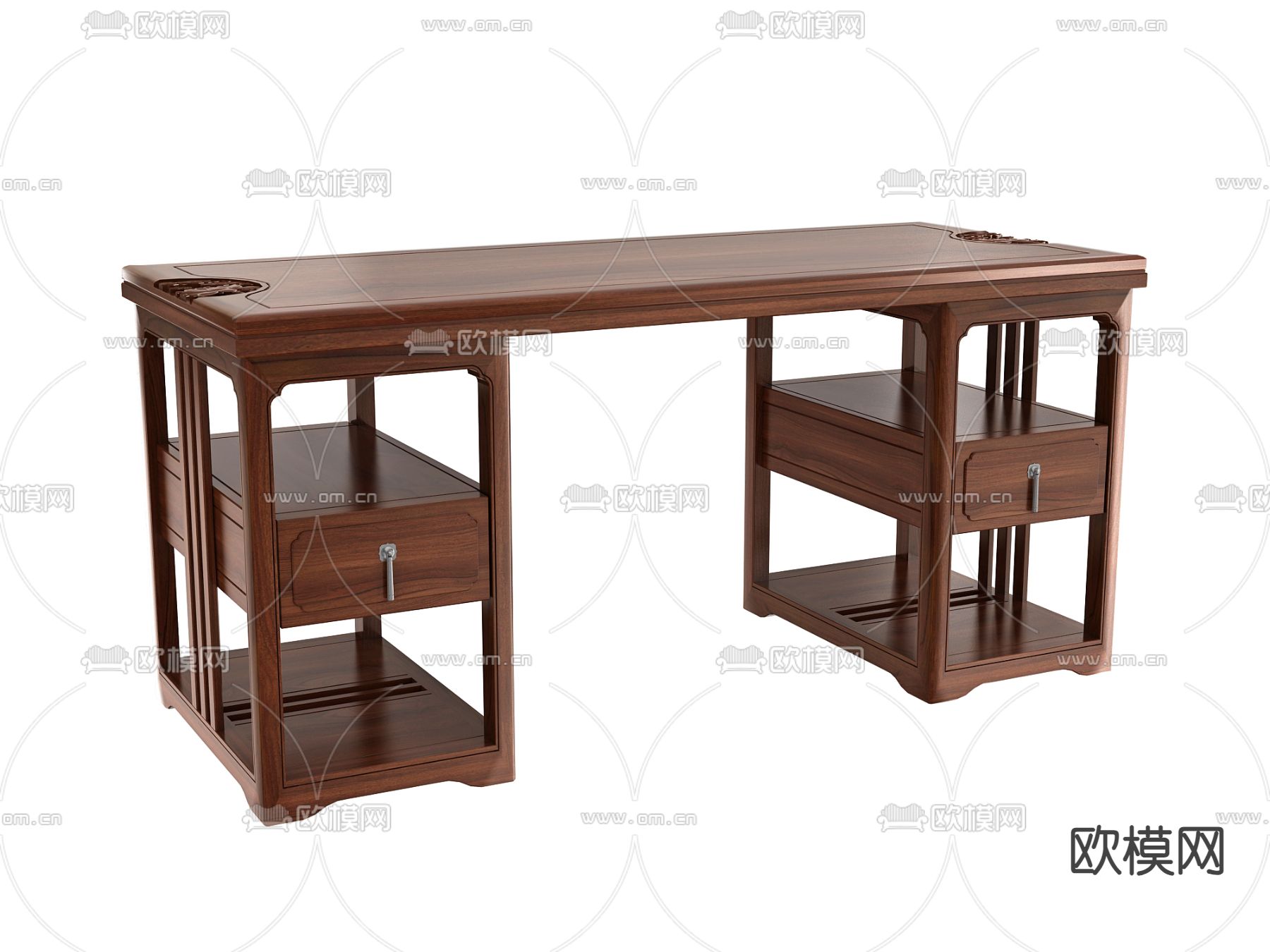 中式书桌3d模型下载