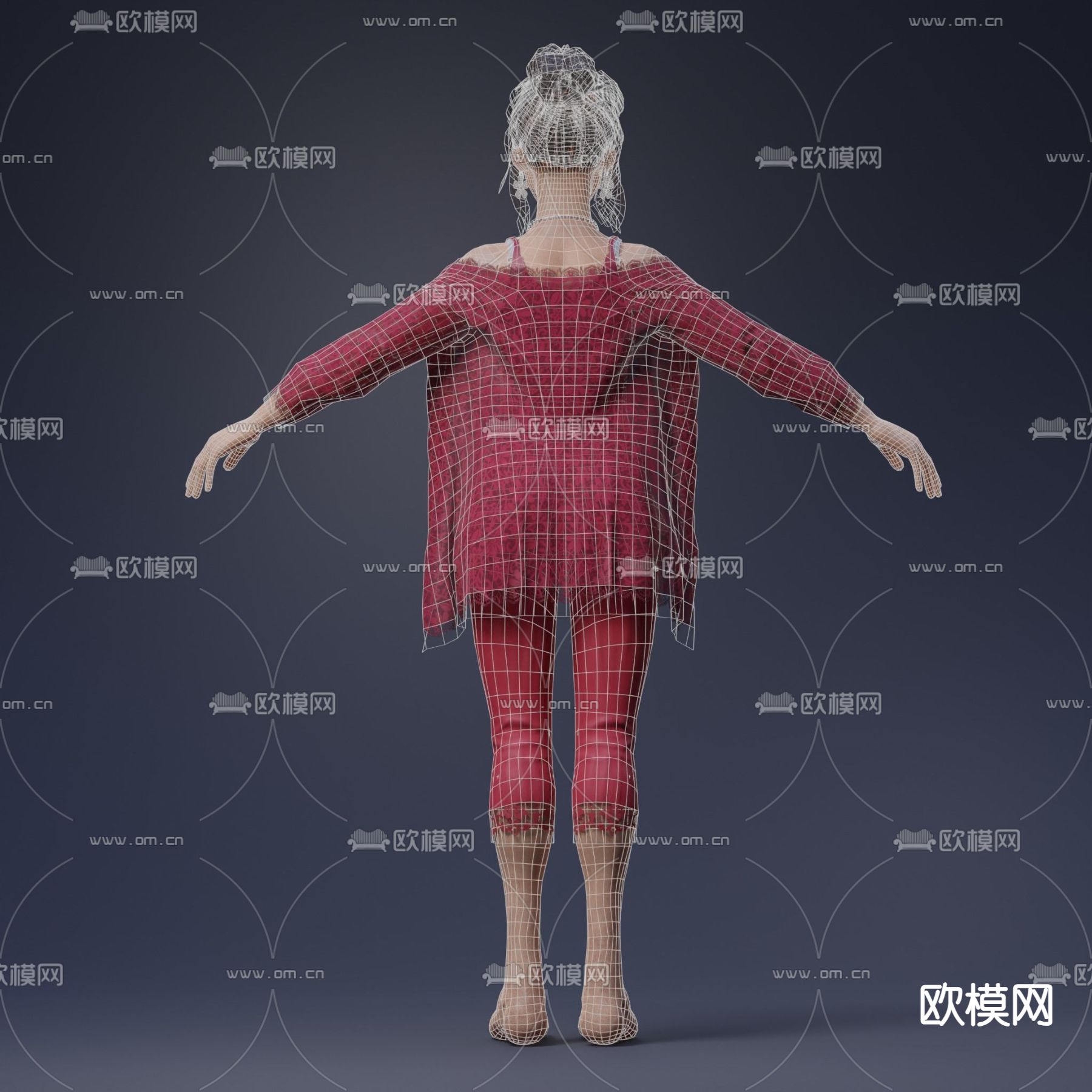 外国女人 写实女人 气质美女 性感女人3d模型下载（渲染图2）