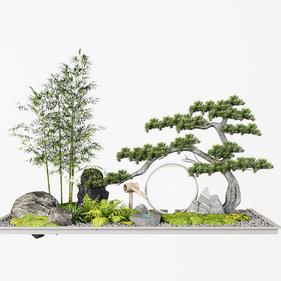  松树小品 植物堆 微地形su模型 