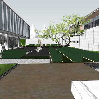  示范区 售楼部 先行区su模型 