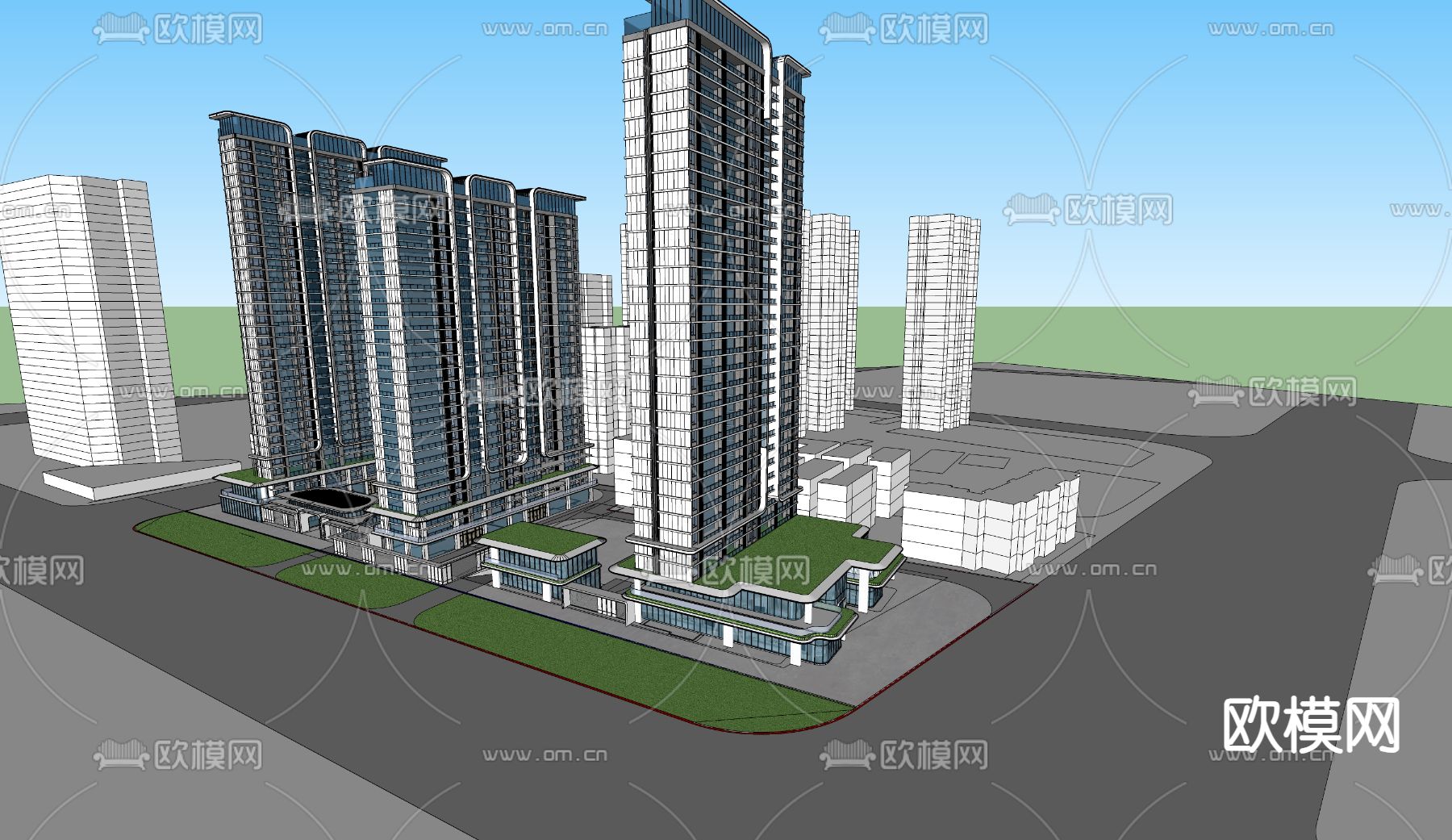 高层建筑su模型下载