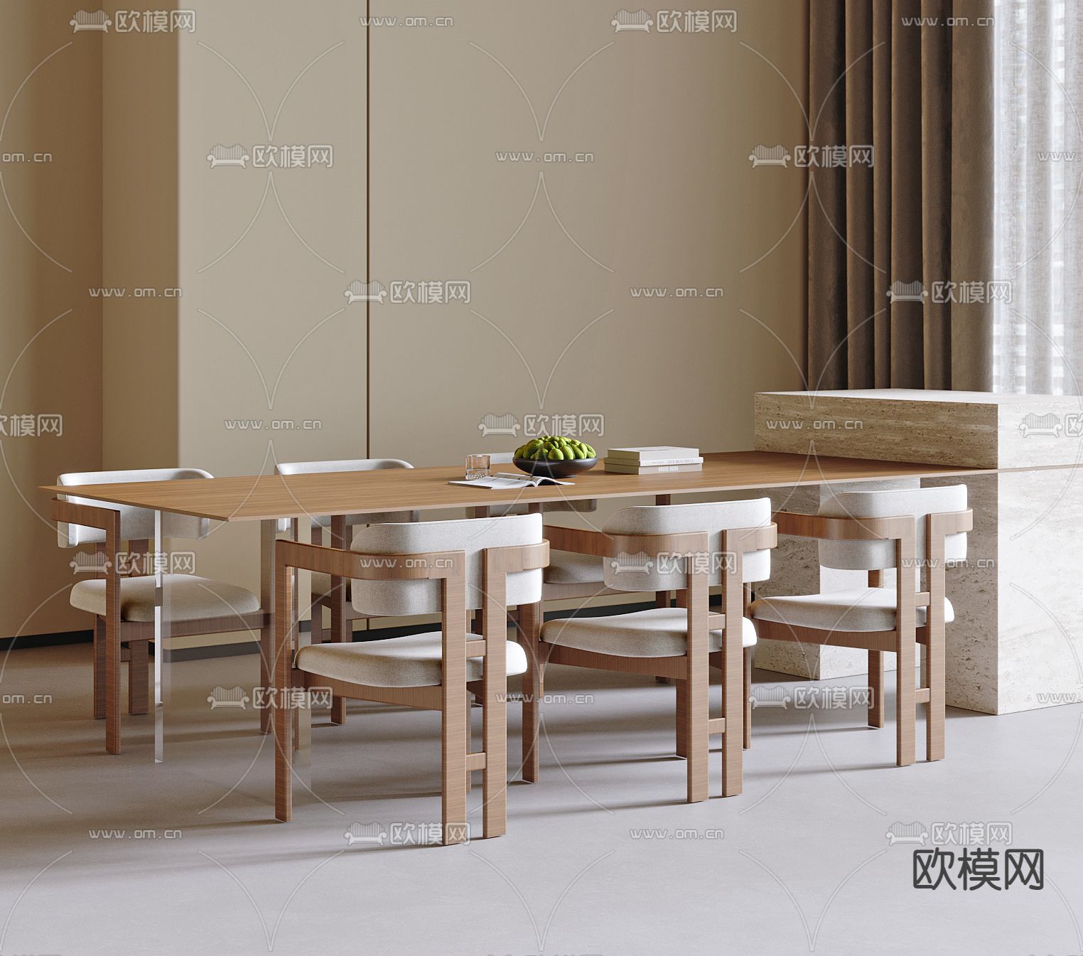 中岛餐桌椅3d模型下载