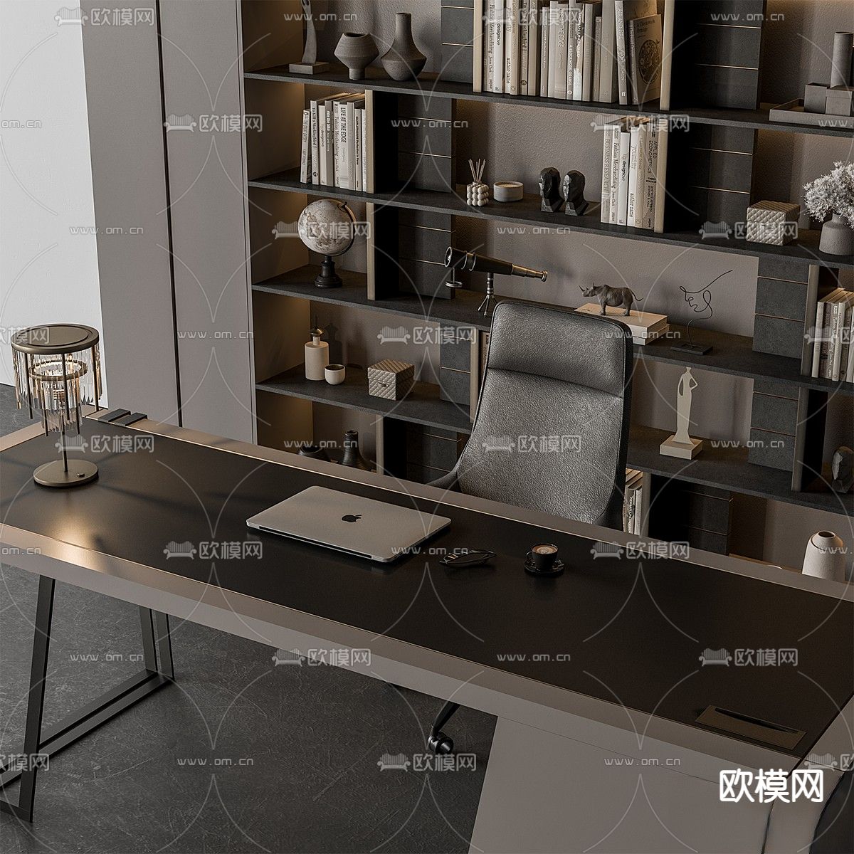 办公家具 班台桌3d模型下载（渲染图1）