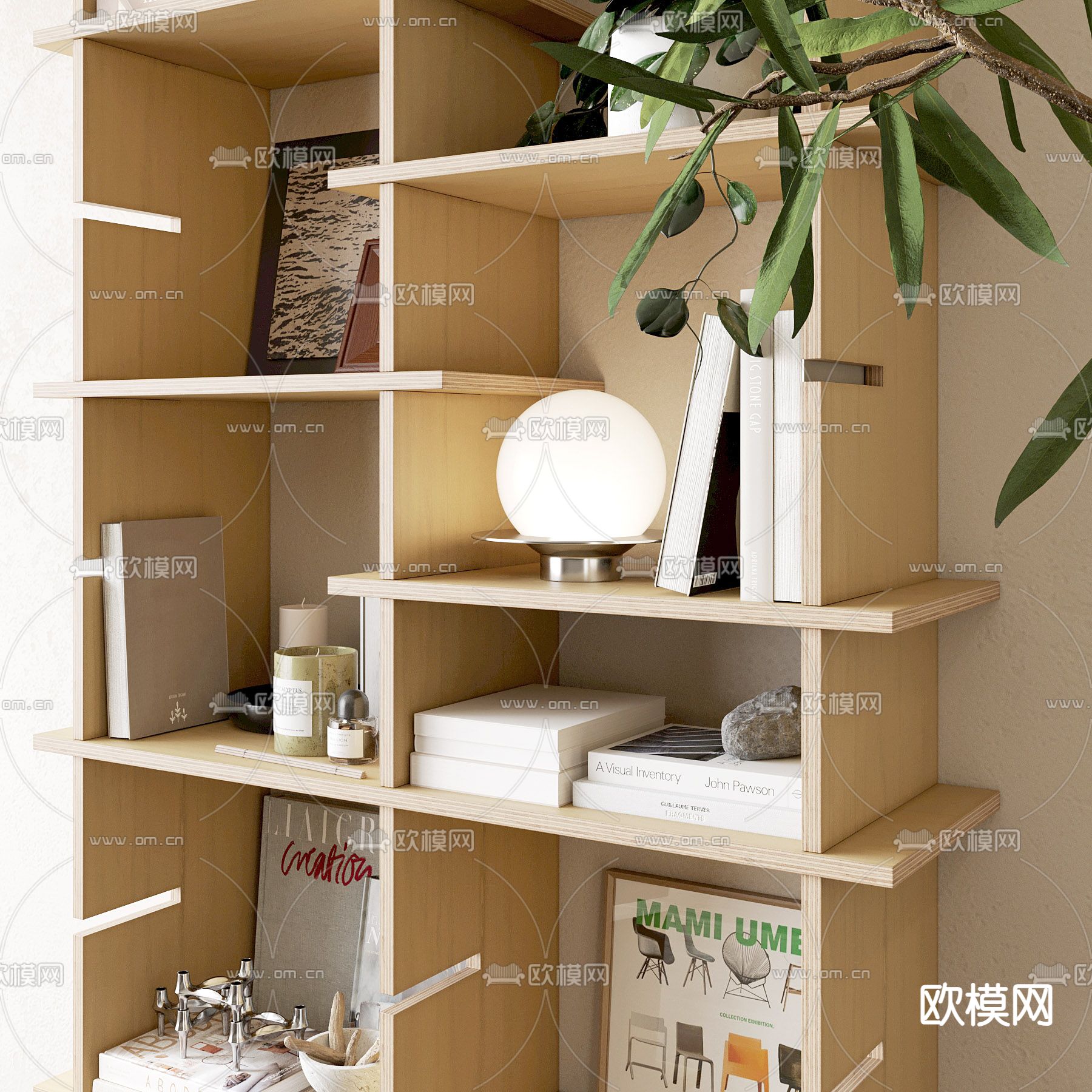 装饰架 置物架 陈列架3d模型下载（渲染图2）