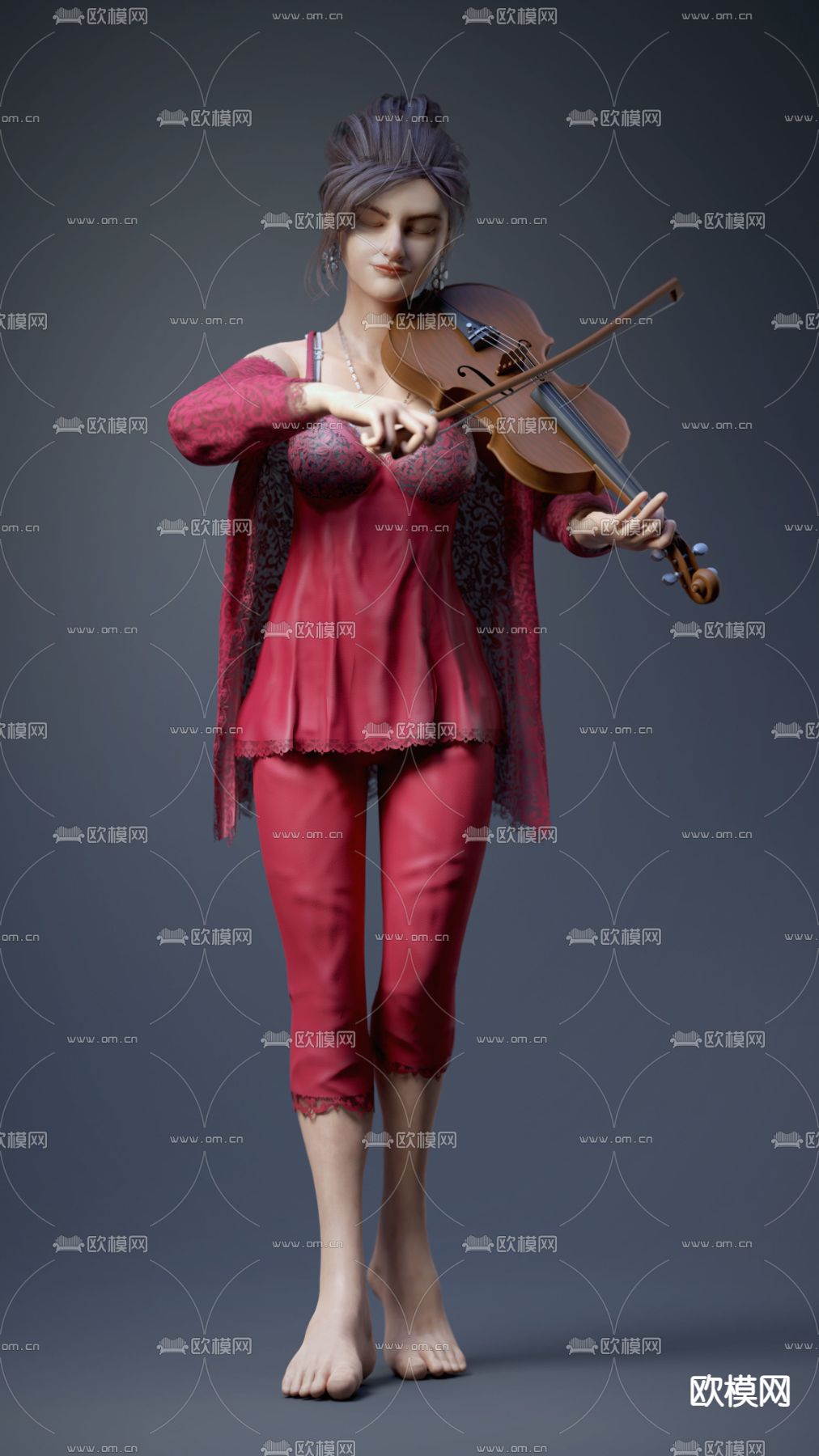 外国女人 写实女人 气质美女 性感女人3d模型下载（渲染图5）