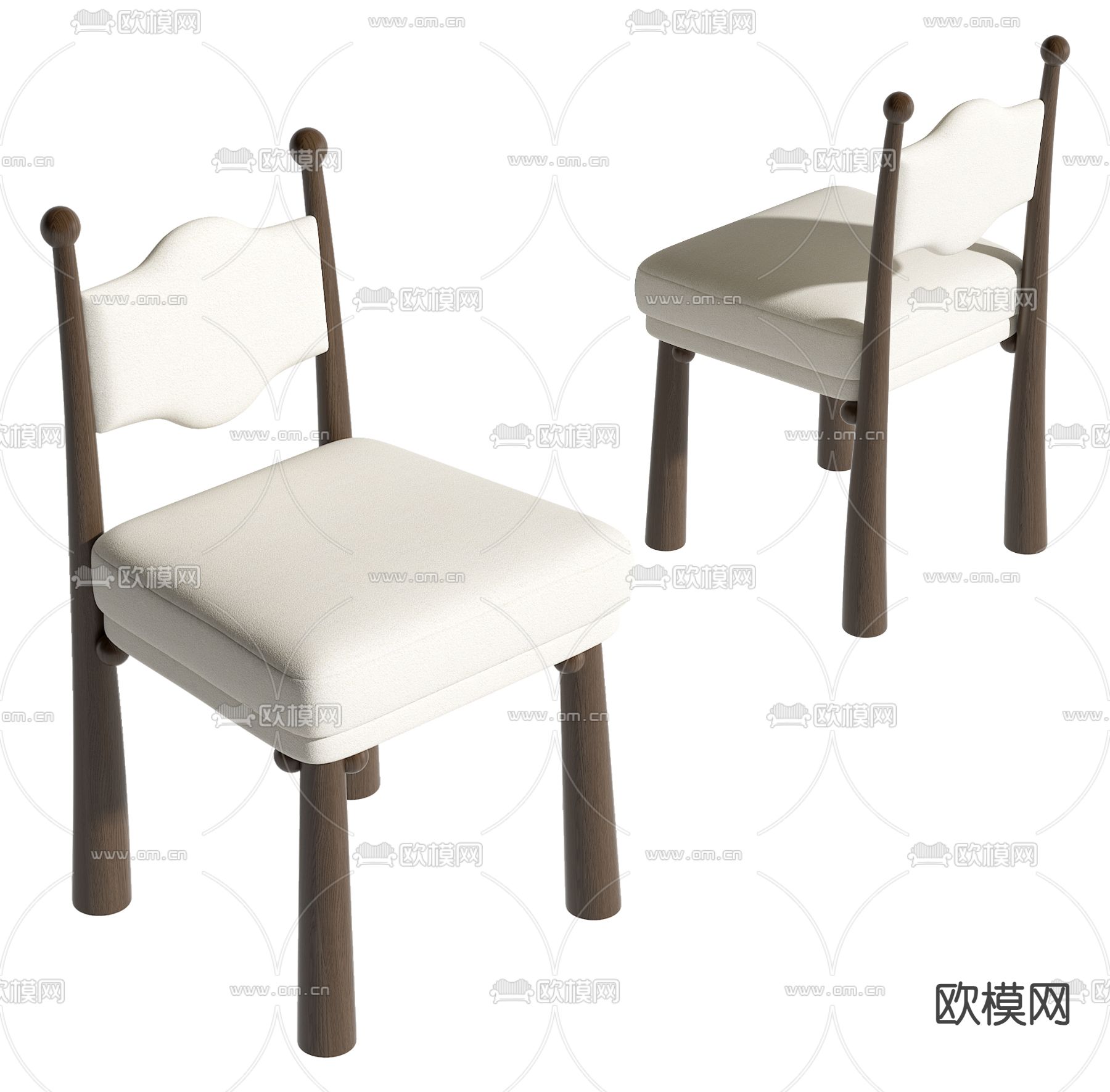 中古风单椅su模型下载（渲染图2）