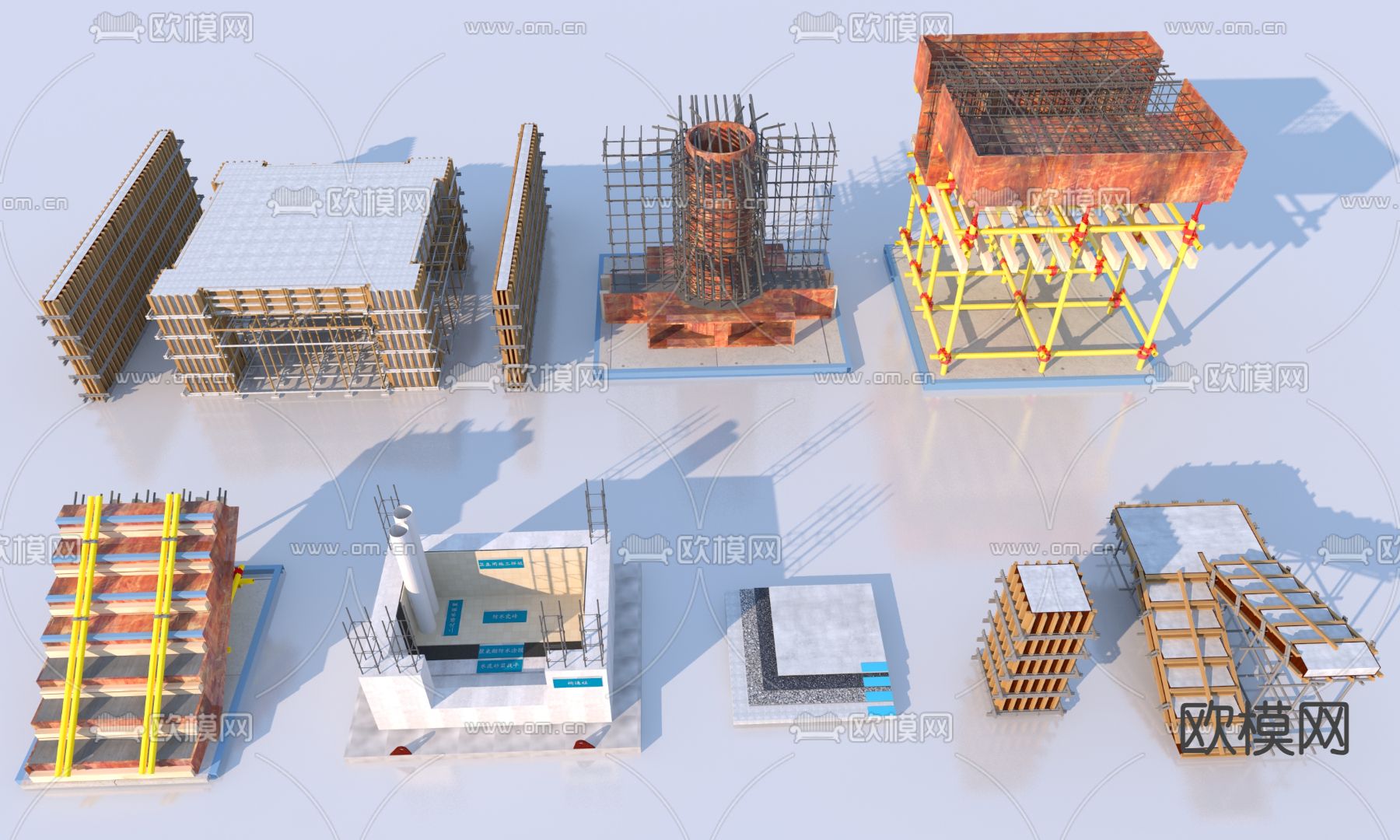 工地设施 施工样板 脚手架3d模型下载