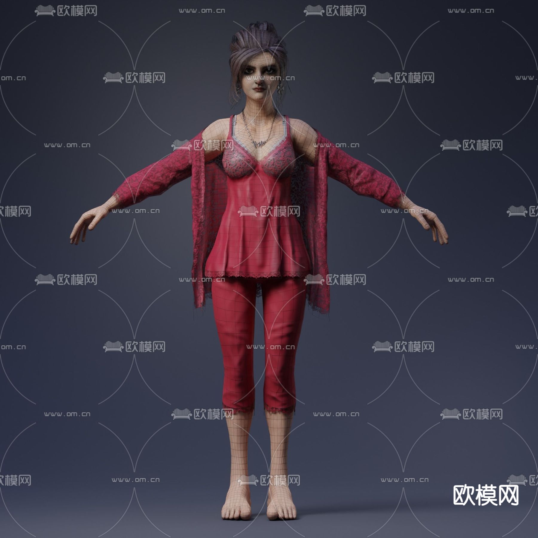 外国女人 写实女人 气质美女 性感女人3d模型下载（渲染图1）