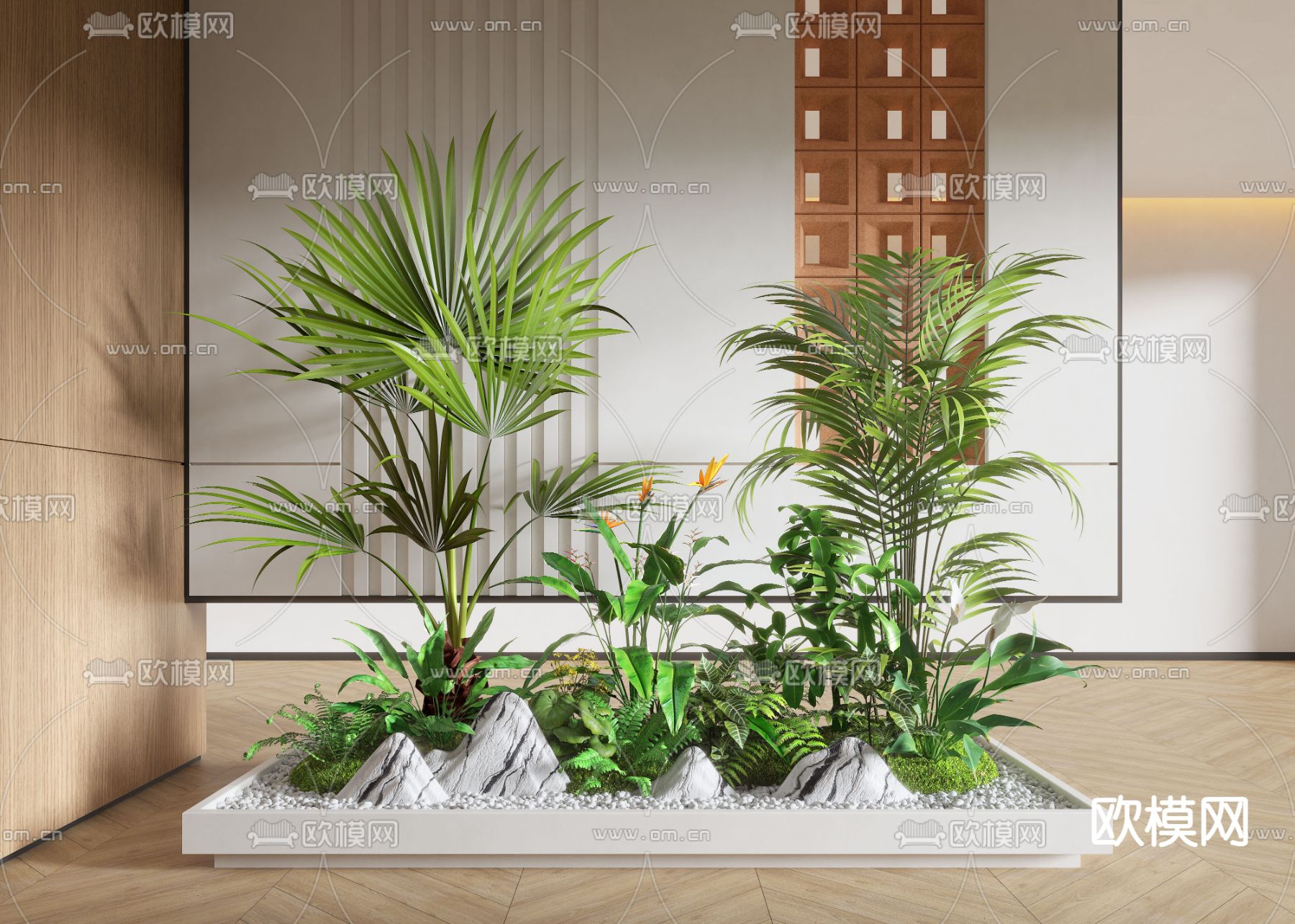 室内景观 植物堆3d模型下载