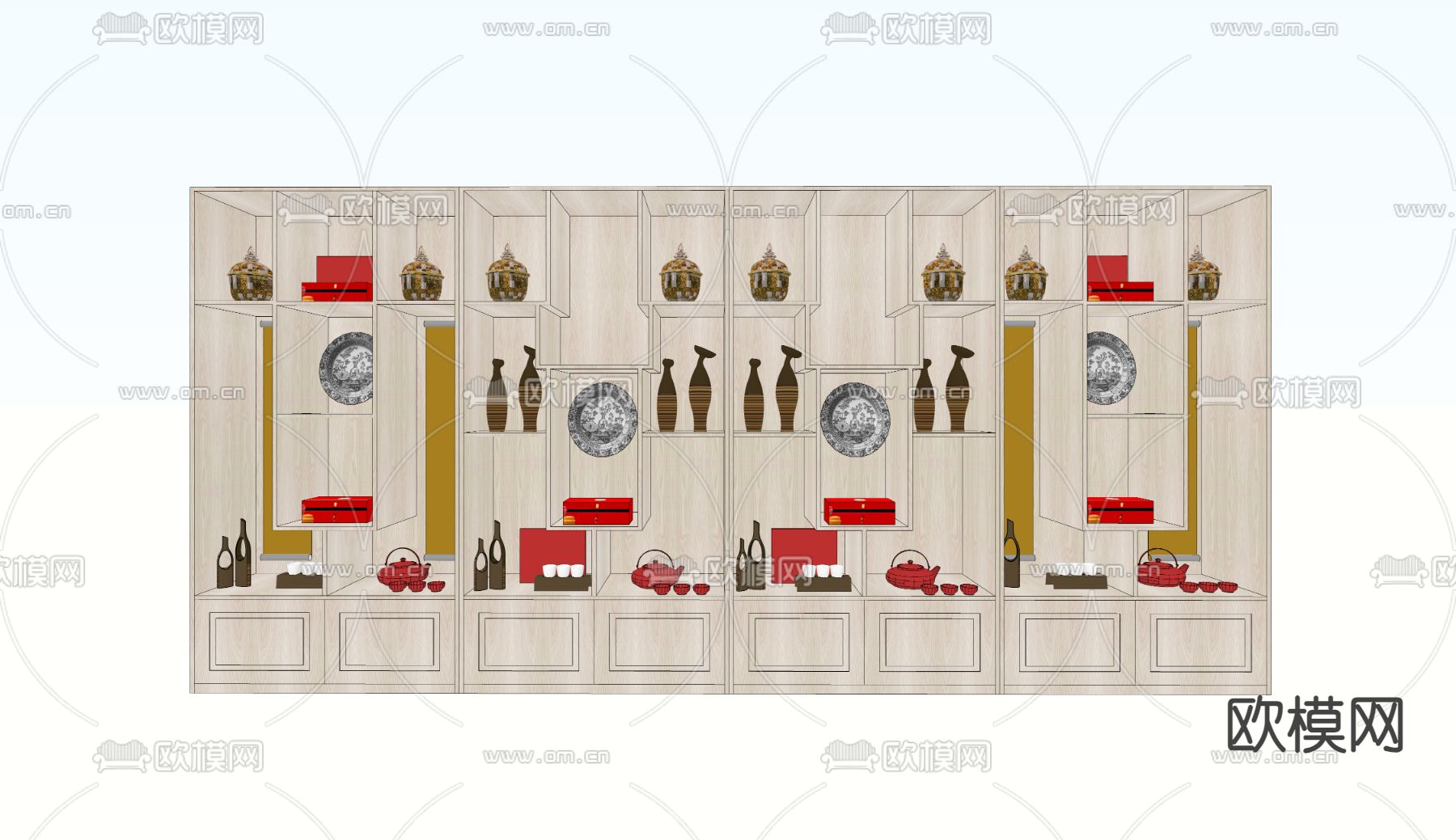 博古架su模型下载