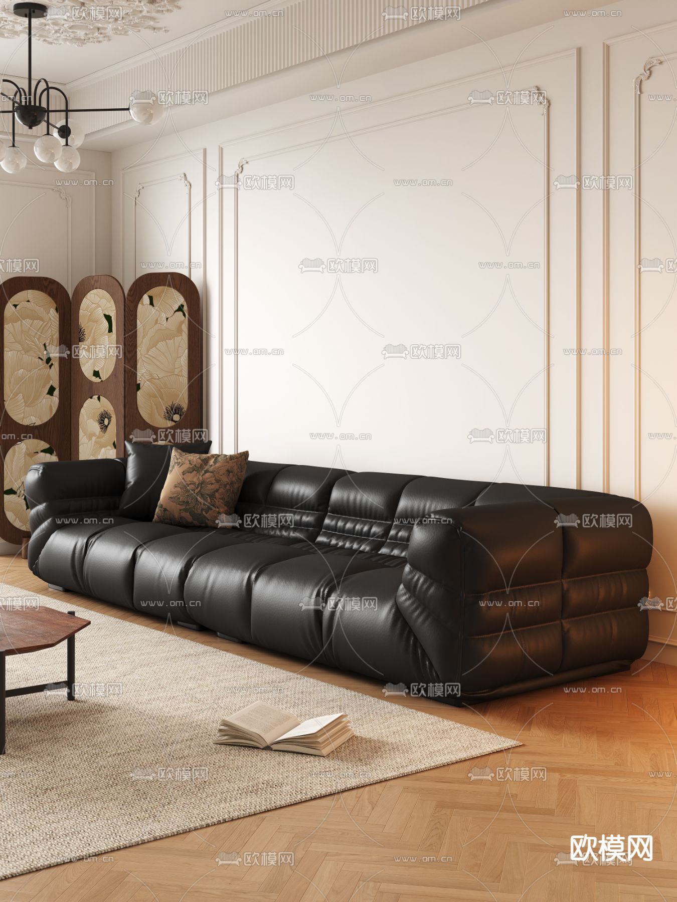 现代多人沙发3d模型下载