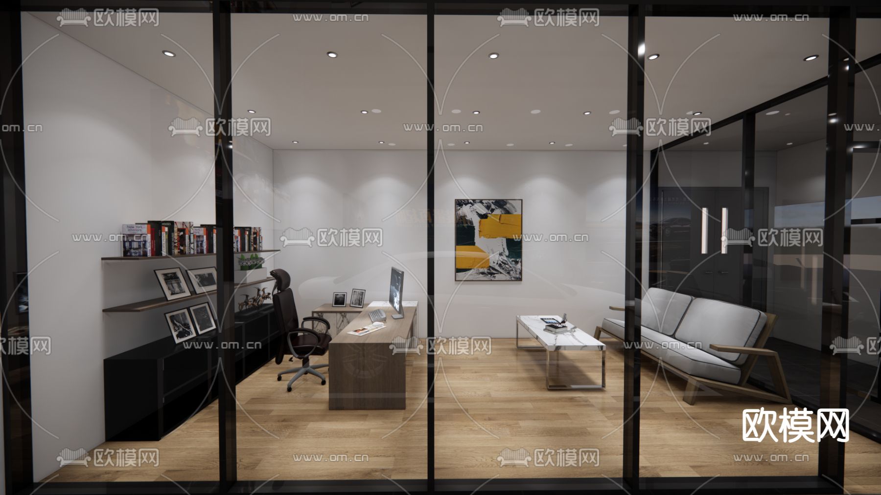 汽车4s店su模型下载（渲染图2）