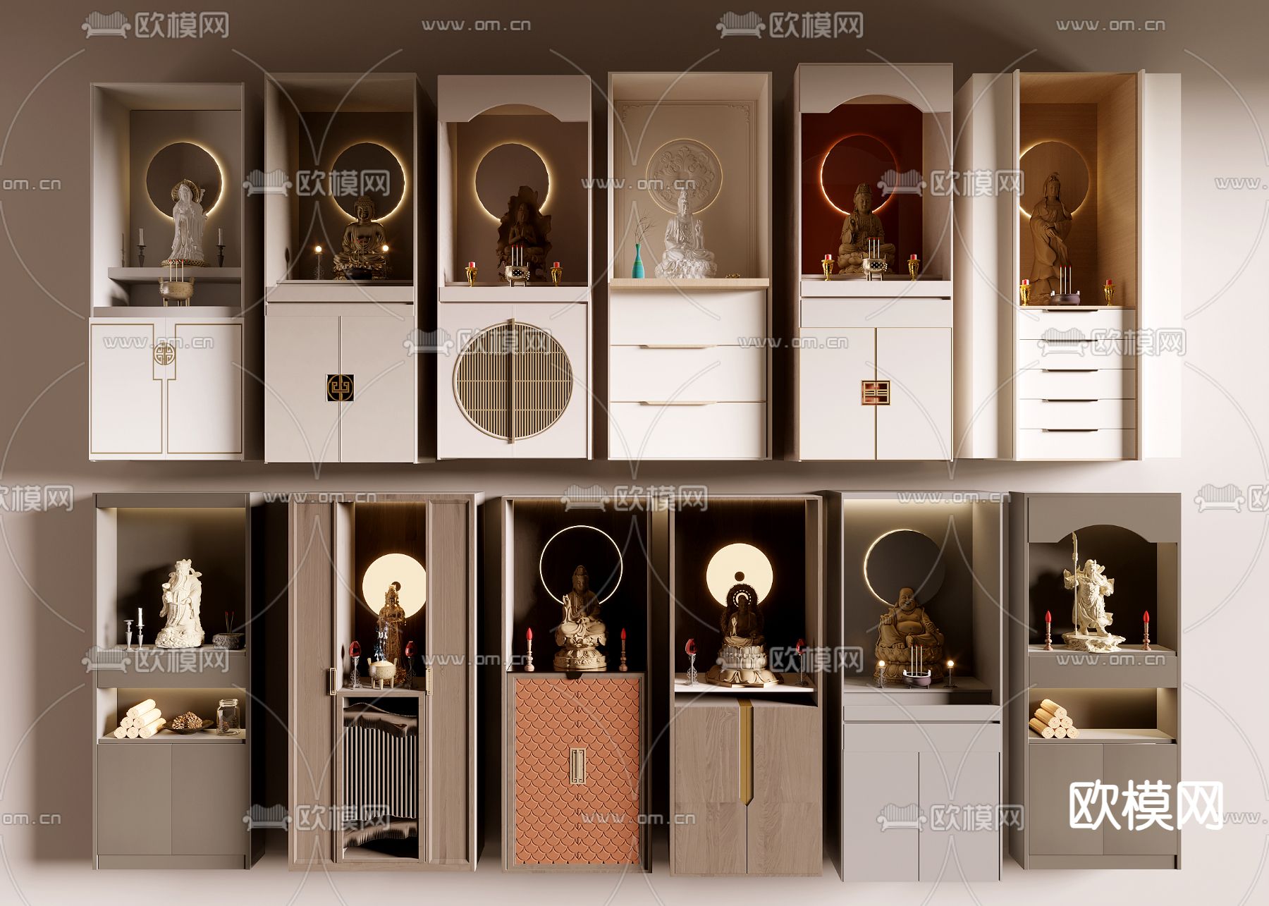 边柜  装饰柜 佛龛柜3d模型下载
