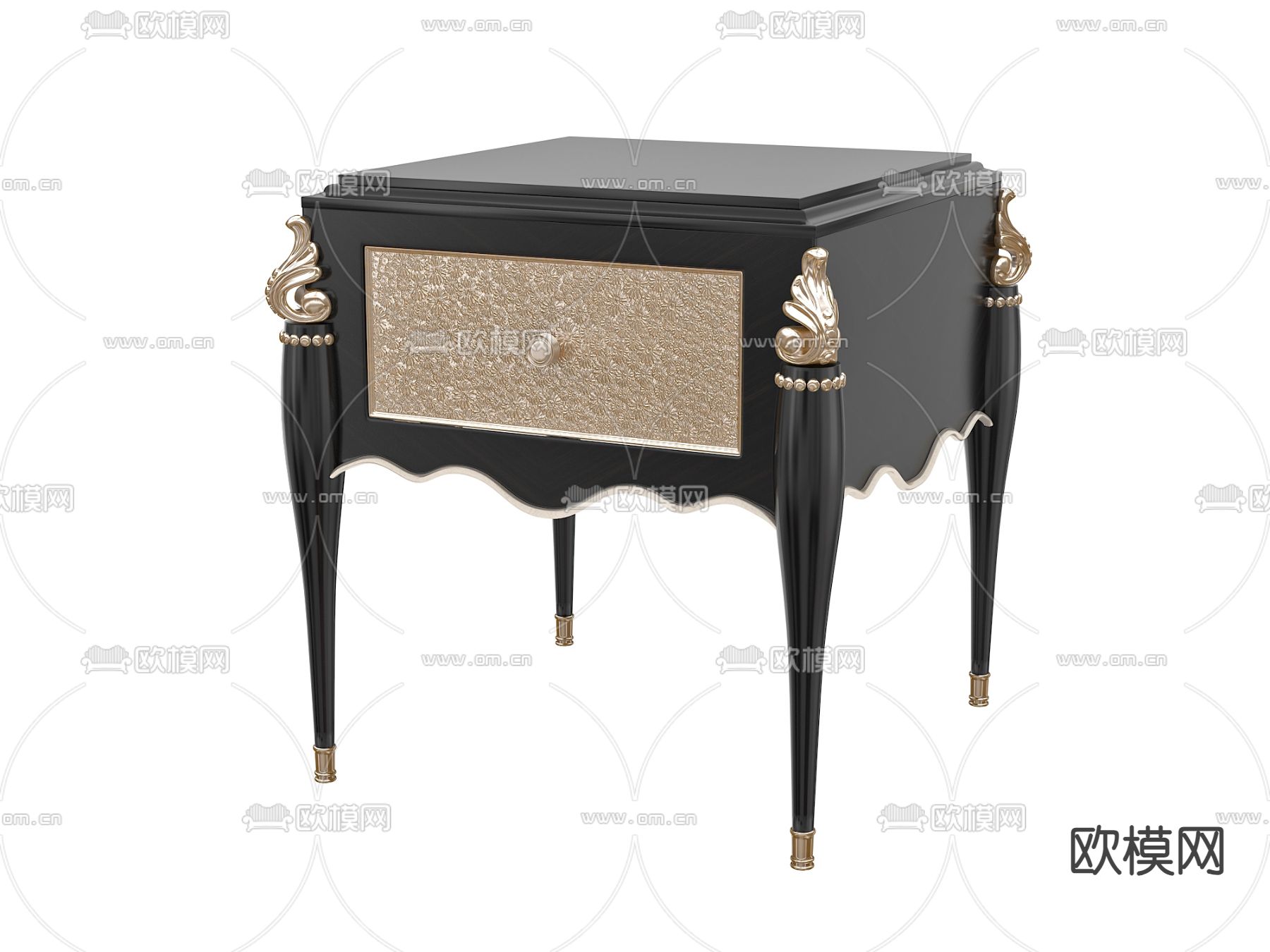 简欧床头柜3d模型下载