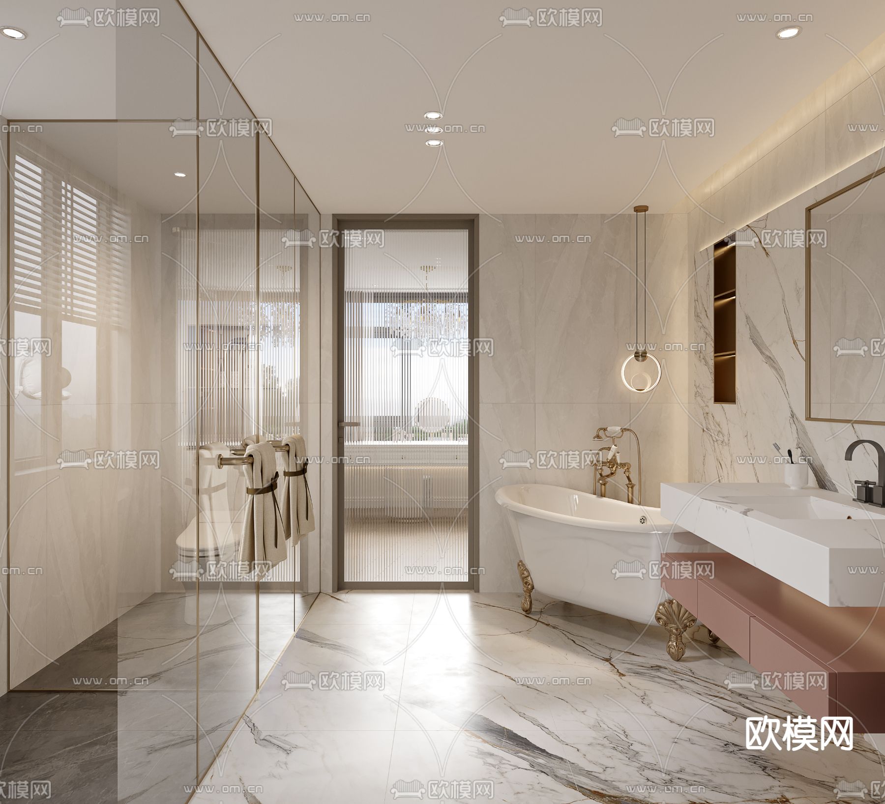 法式衣帽间 换衣间3d模型下载（渲染图2）