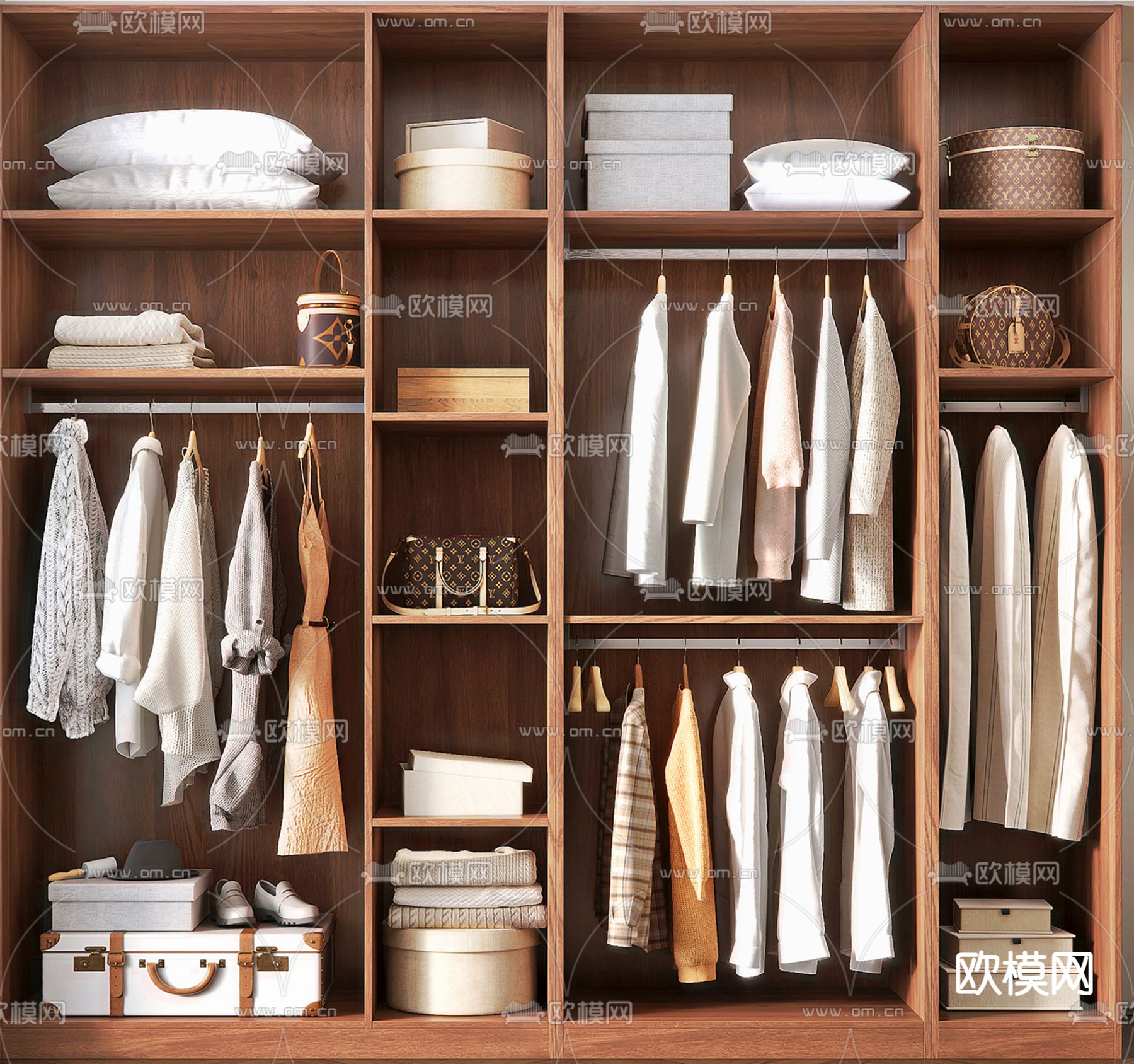 现代衣柜3d模型下载（渲染图2）