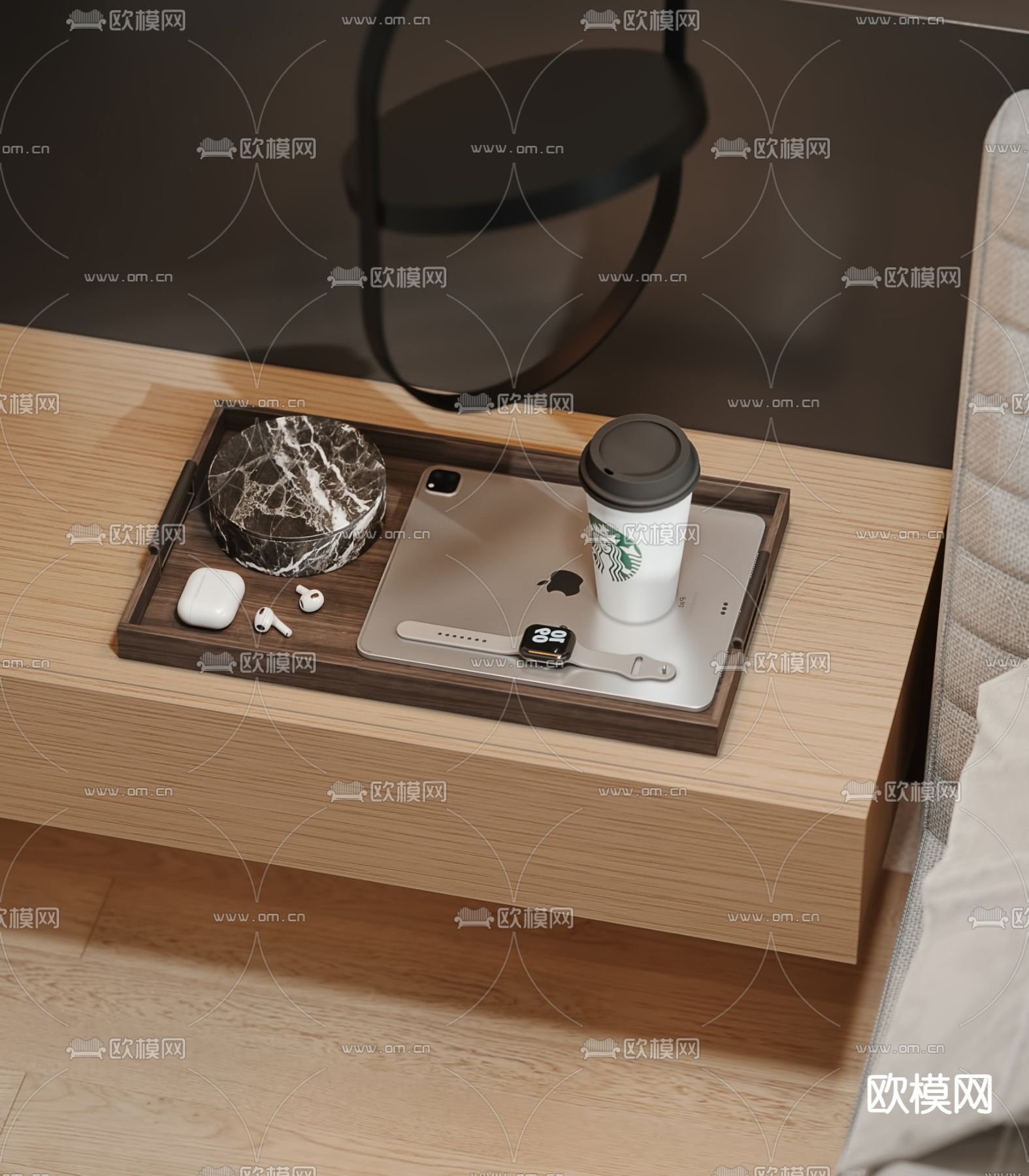 现代卧室 主卧 主人房3d模型下载（渲染图4）