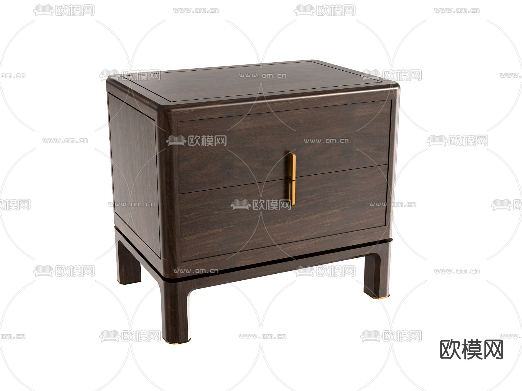 新中式床头柜3d模型下载
