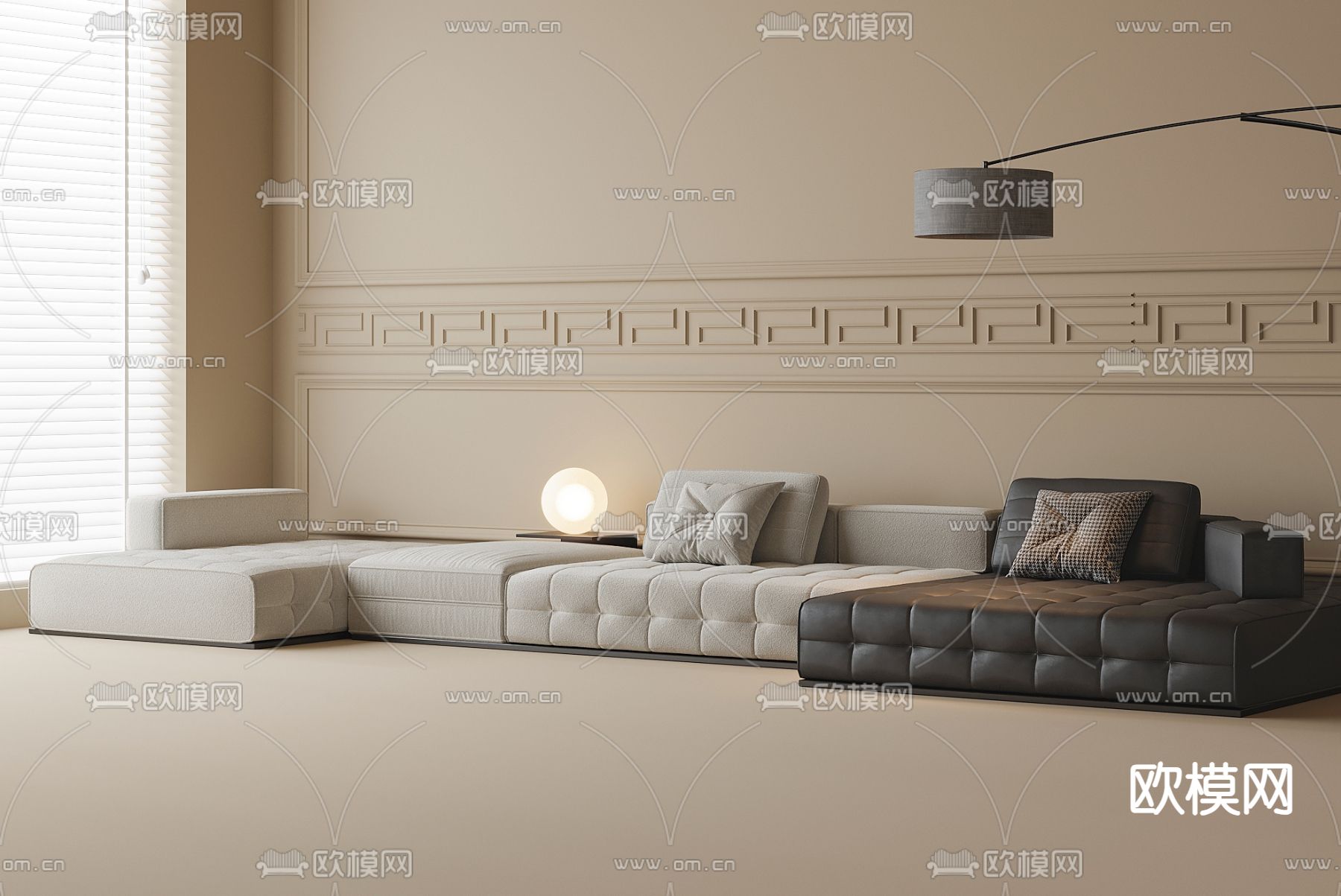 现代沙发组合 多人沙发  转角沙发3d模型