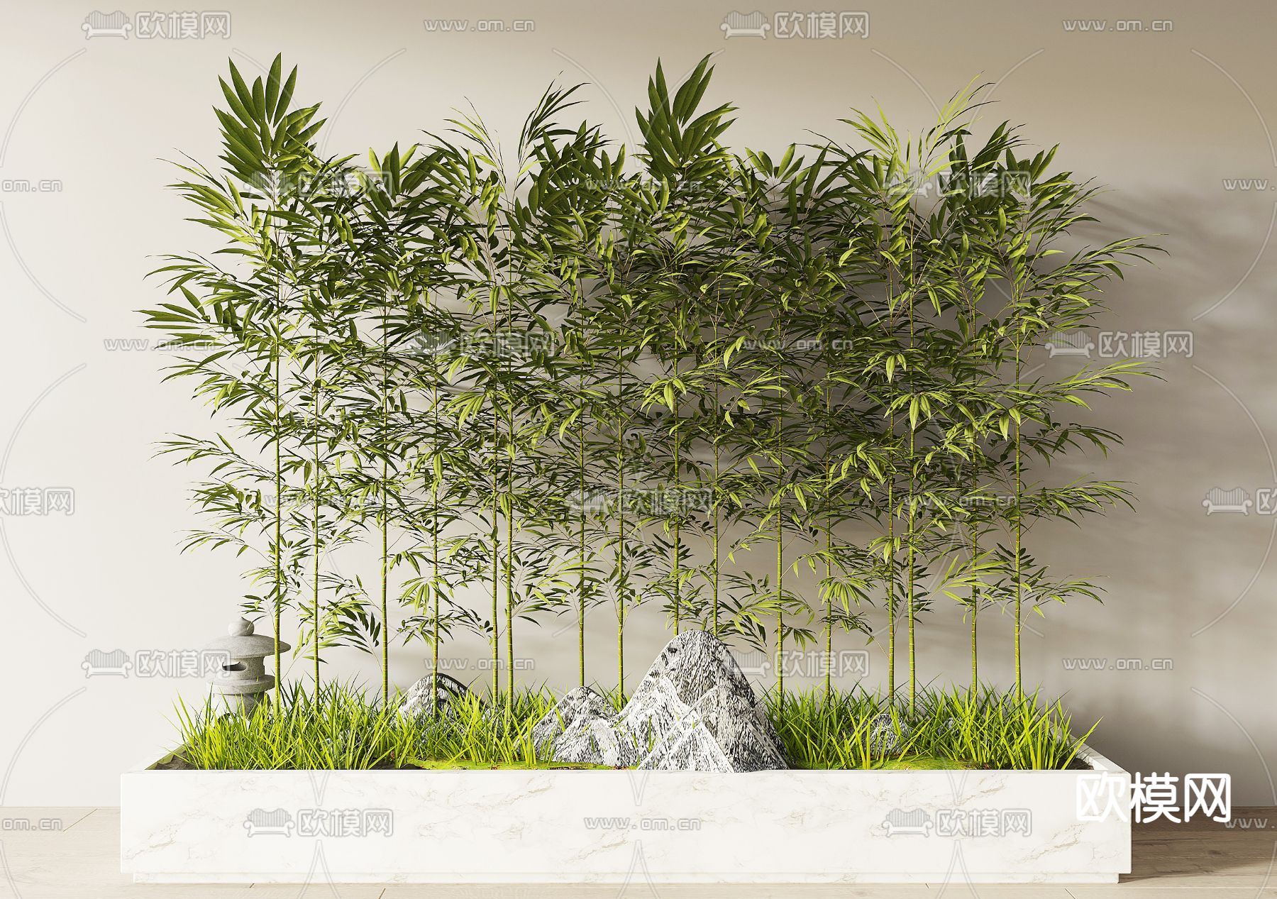 新中式竹子3d模型下载