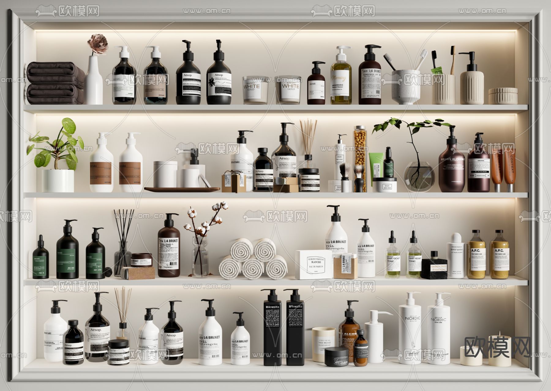 现代洗浴用品 卫浴用品3d模型下载