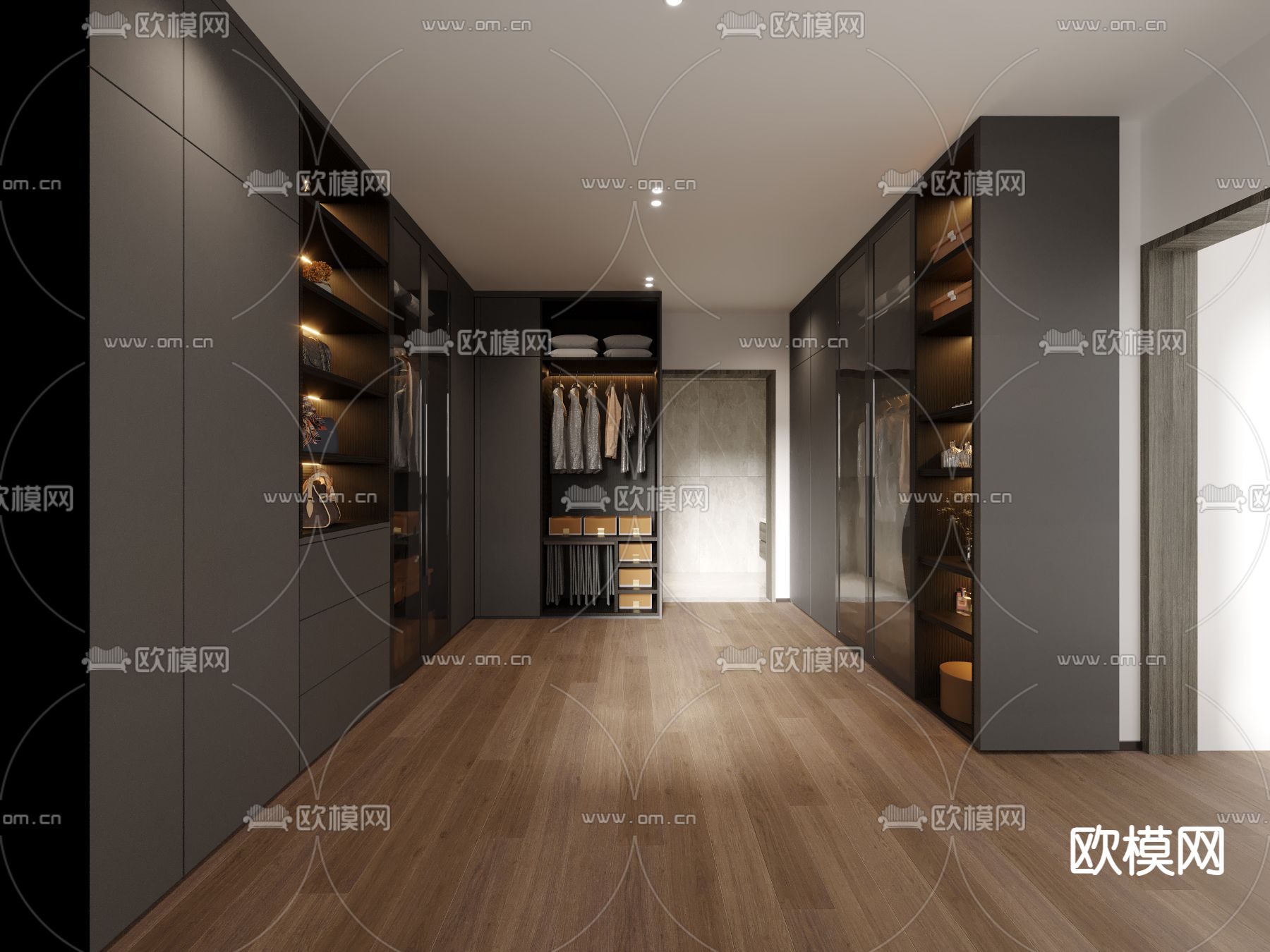 暗黑风衣帽间3d模型下载