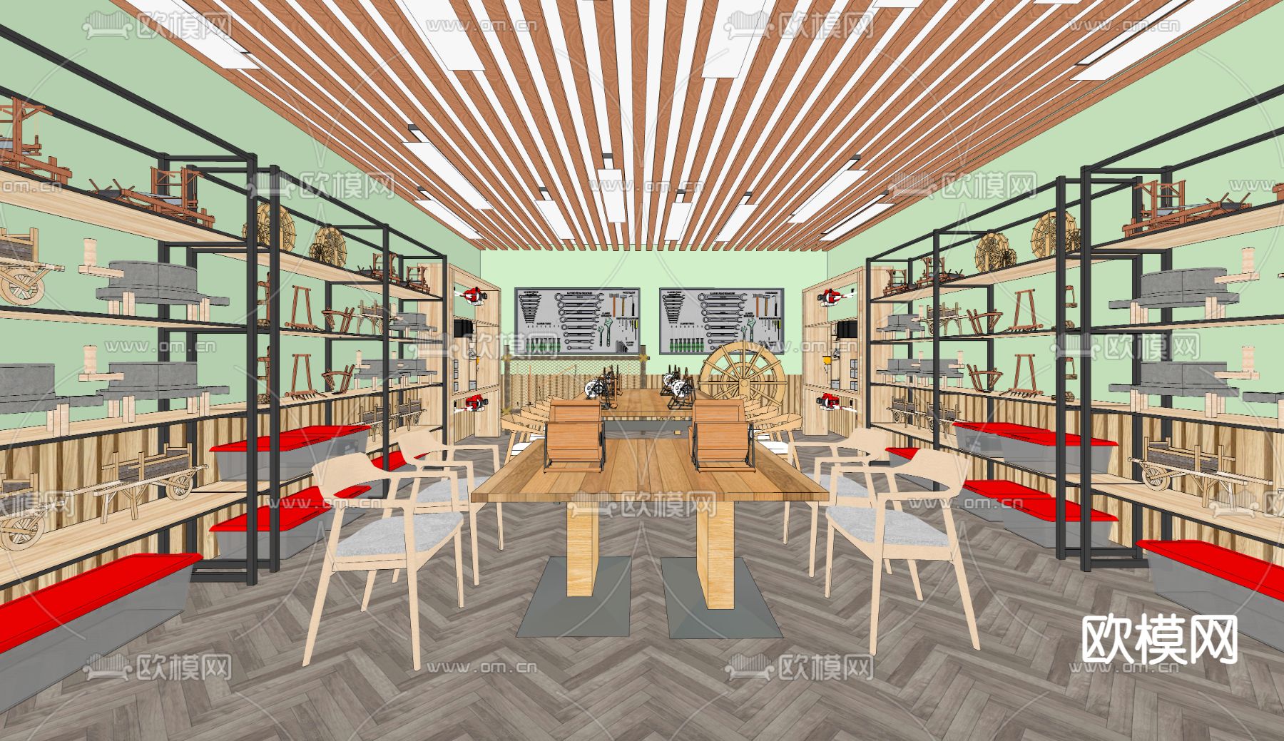 手工坊 木工房su模型下载（渲染图2）