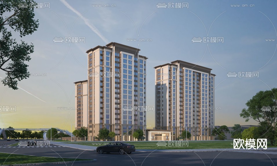 高层住宅楼3d模型下载
