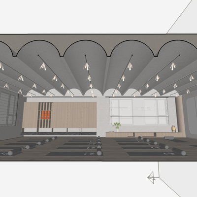  现代瑜伽室su模型 