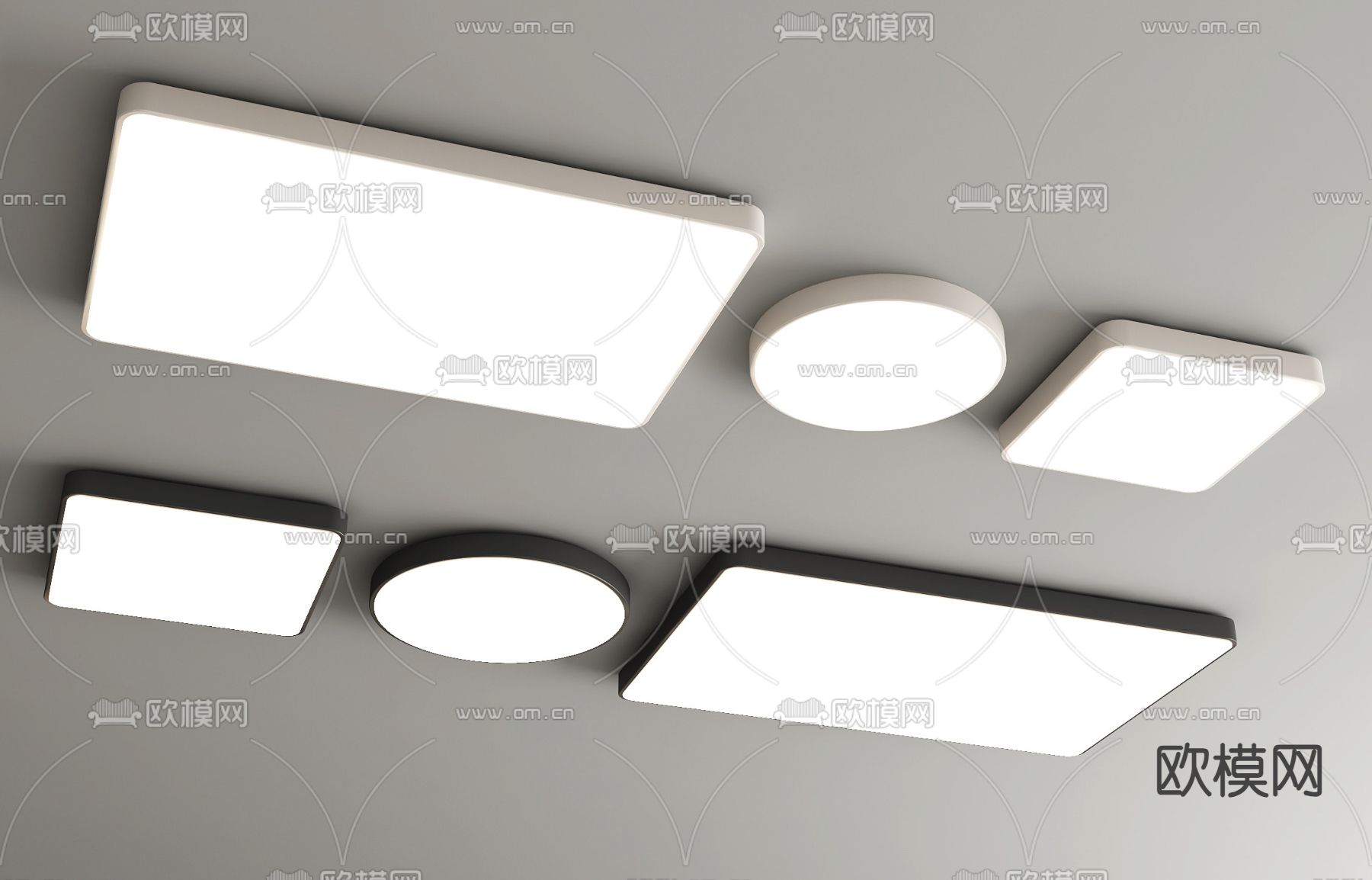 现代吸顶灯 卧室吸顶灯3d模型下载