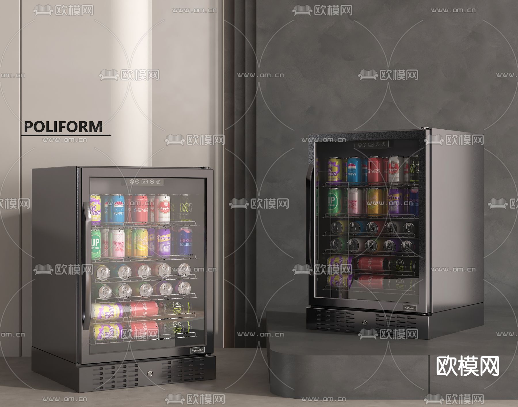 冰箱冰柜 饮料冷藏柜 冷冻柜su模型下载（渲染图2）