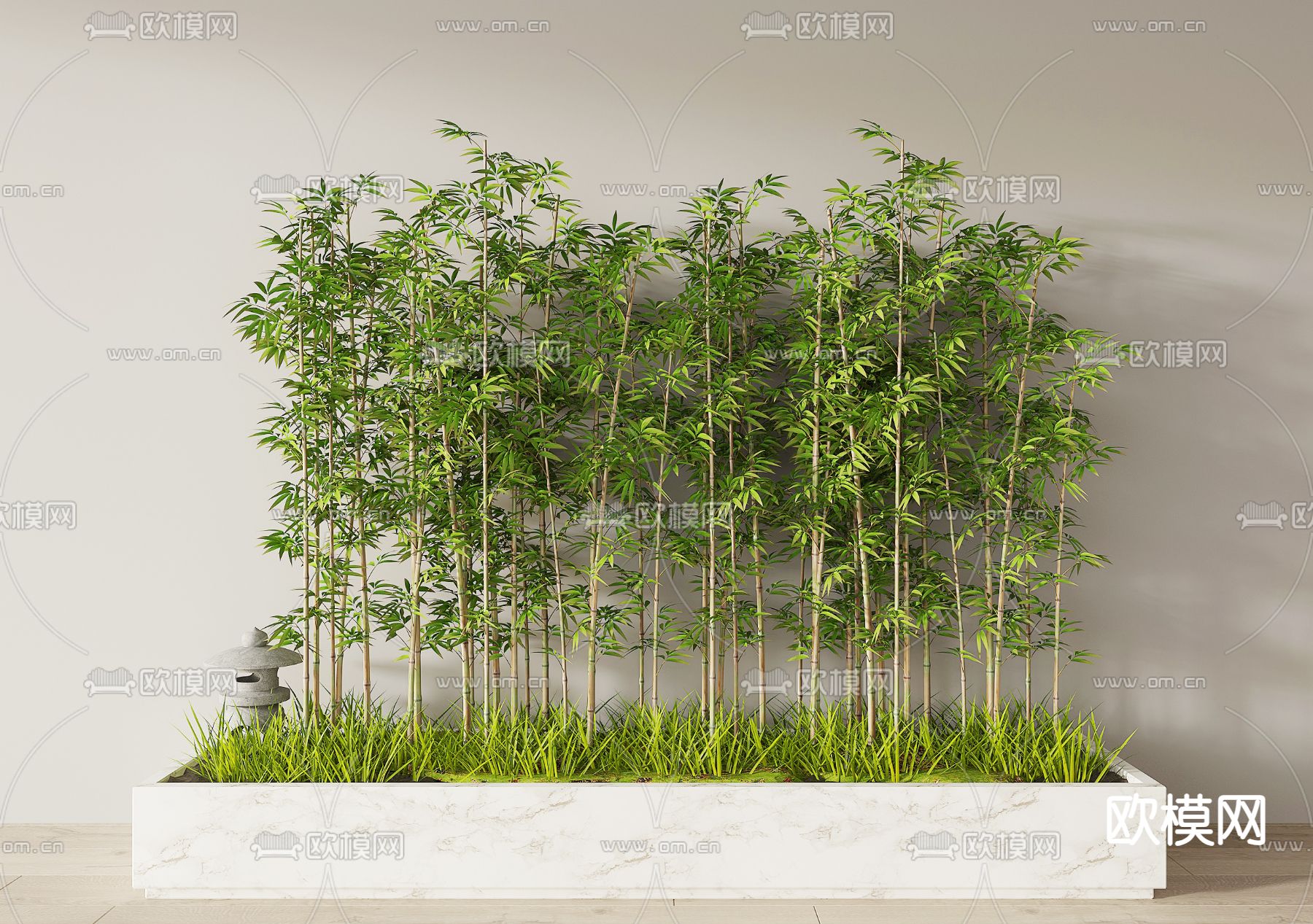 新中式竹子3d模型下载