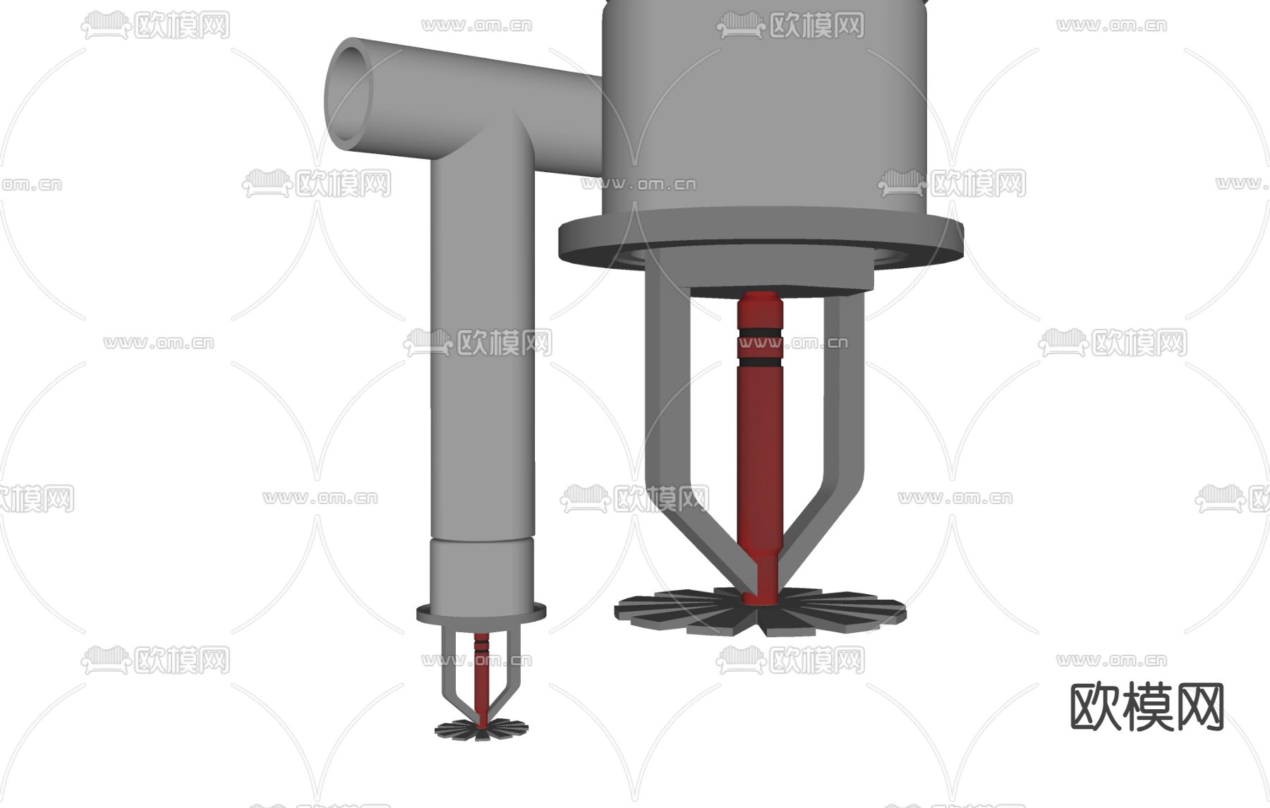 消防设备 喷淋su模型下载（渲染图1）