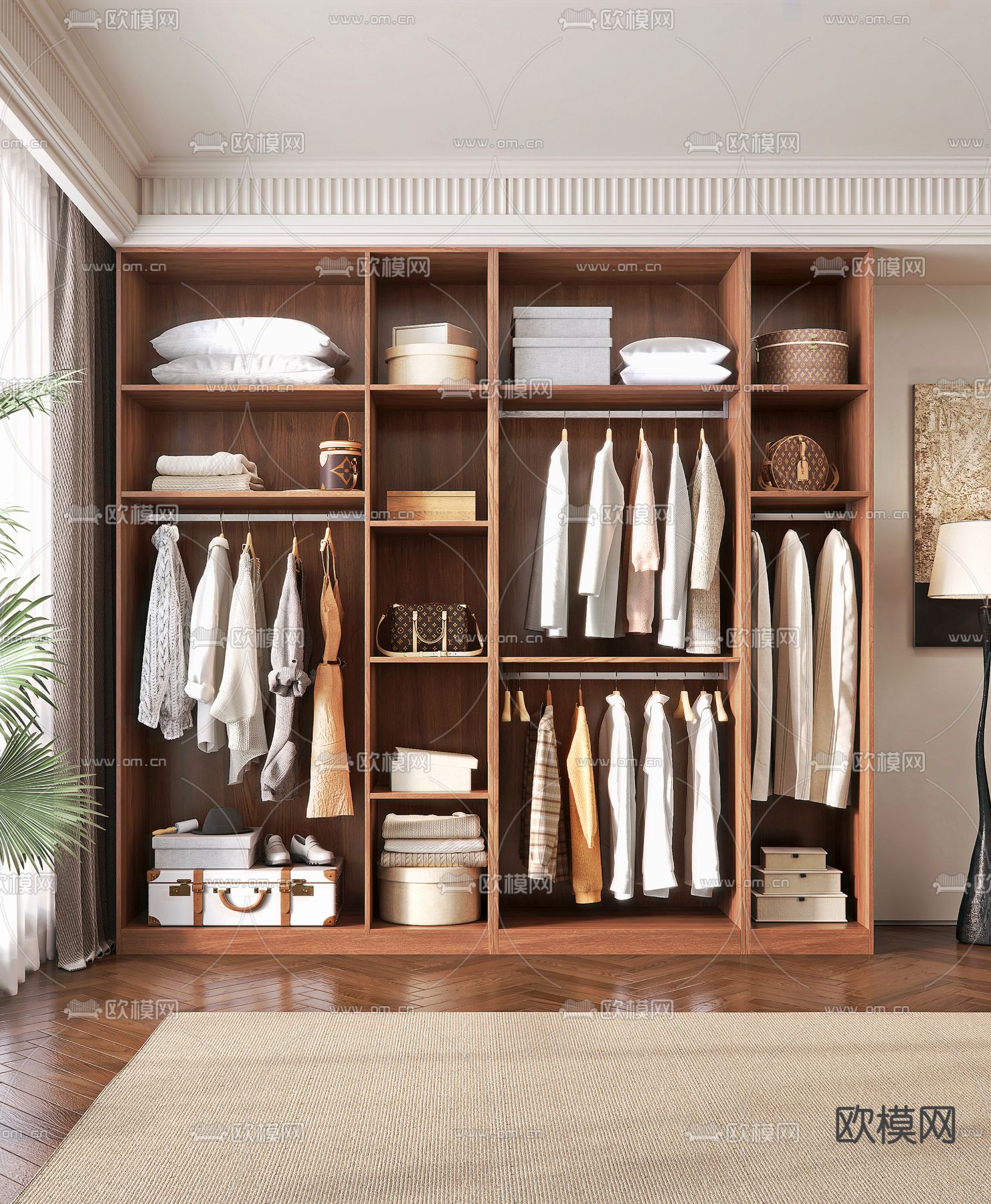 现代衣柜3d模型下载（渲染图1）