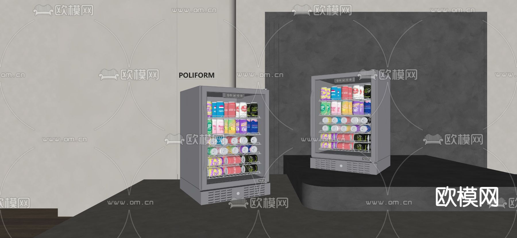 冰箱冰柜 饮料冷藏柜 冷冻柜su模型下载（渲染图1）