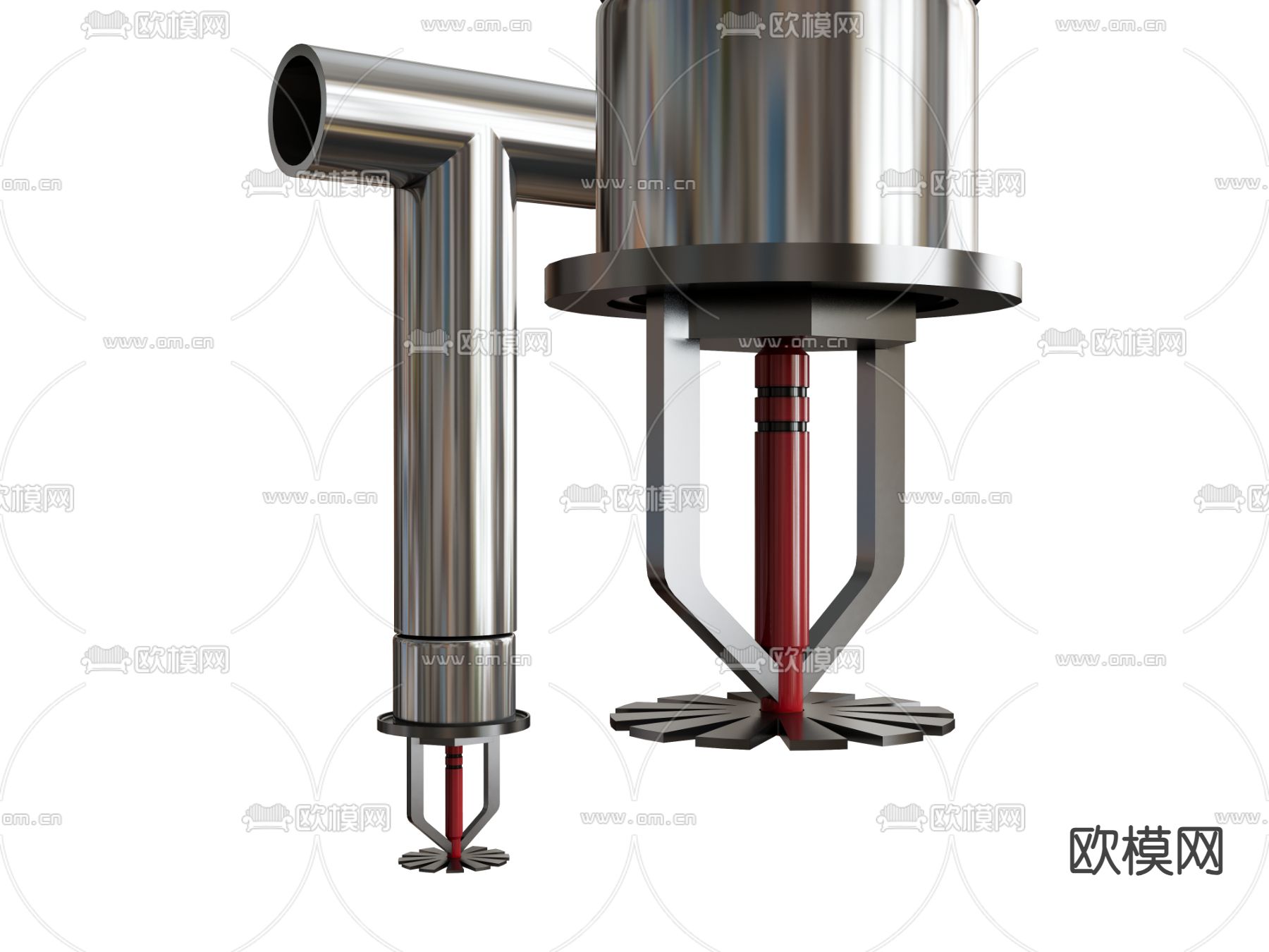 消防设备 喷淋su模型下载（渲染图2）