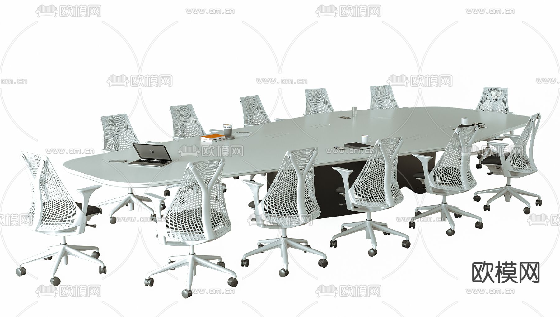 现代会议台 会议桌3d模型下载