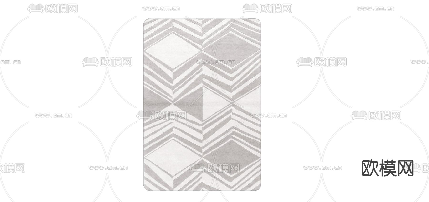 现代地毯 地垫su模型下载（渲染图1）