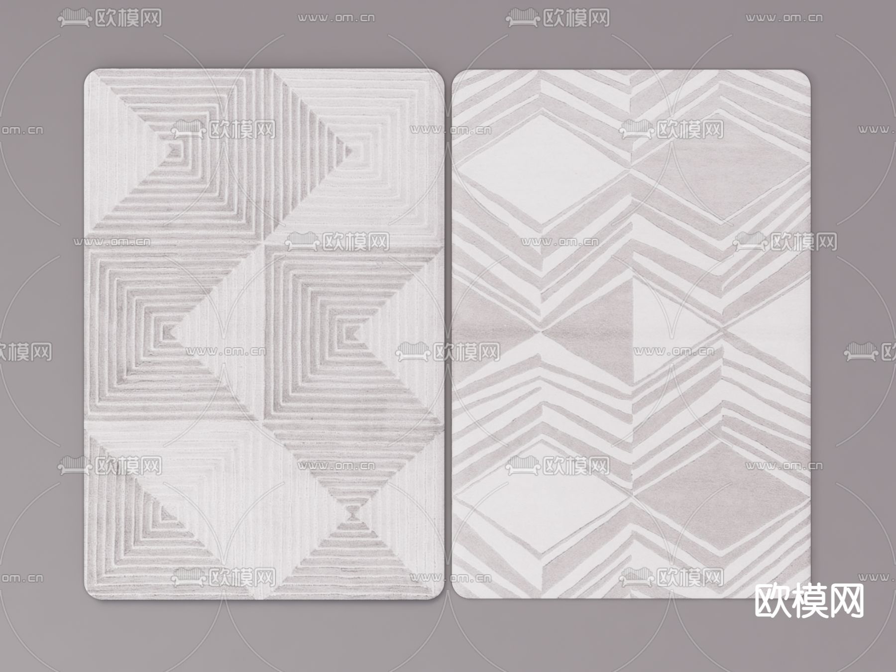 现代地毯 地垫su模型下载（渲染图2）