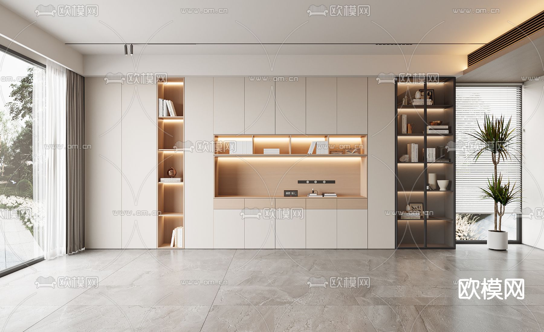 现代书柜 收纳柜 置物柜3d模型下载