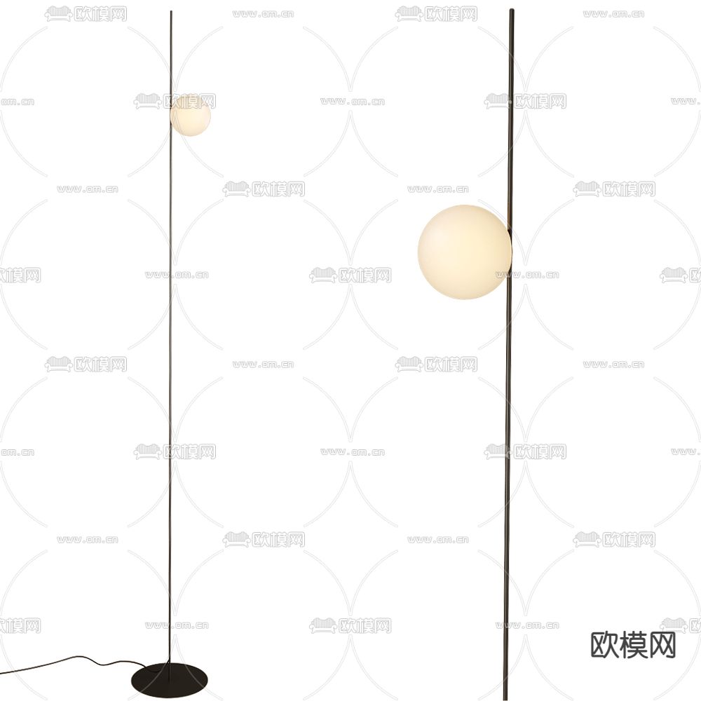 现代落地灯 金属落地灯3d模型下载