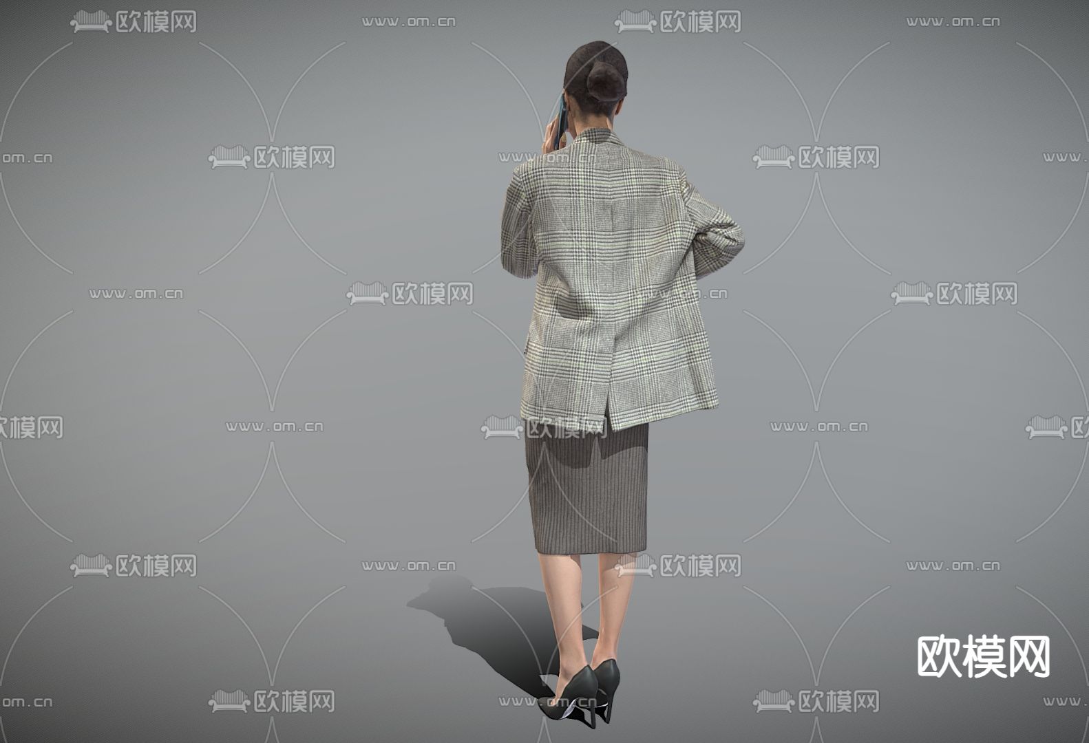 人物 商务女士 站姿女士3d模型下载（渲染图2）