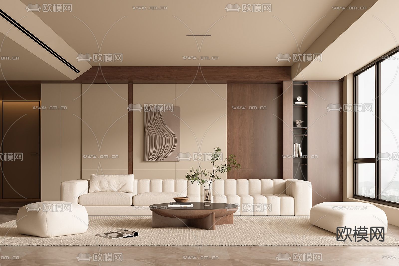 侘寂客厅3d模型下载