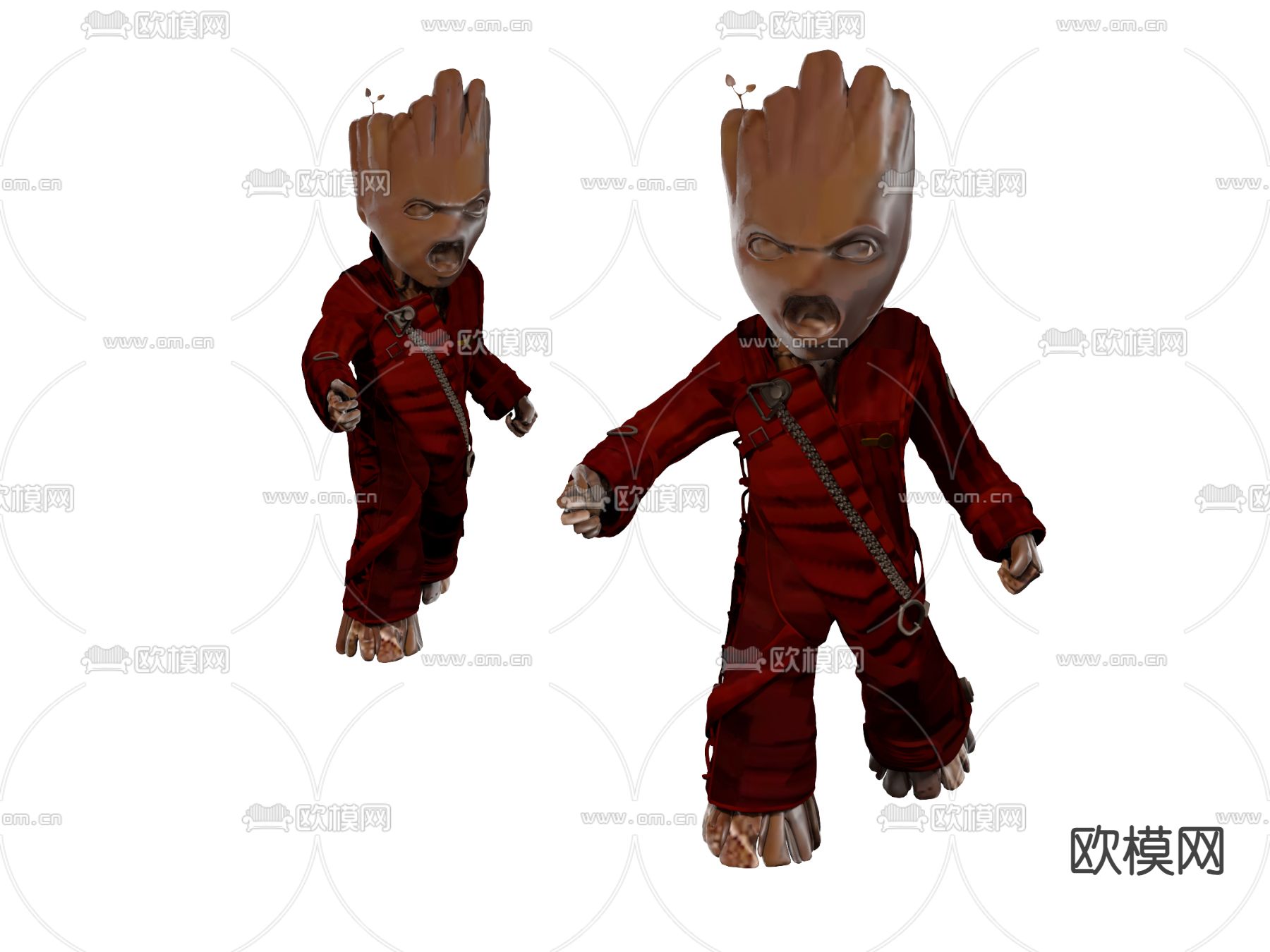 恐怖树人 潮玩 雕塑su模型下载（渲染图1）