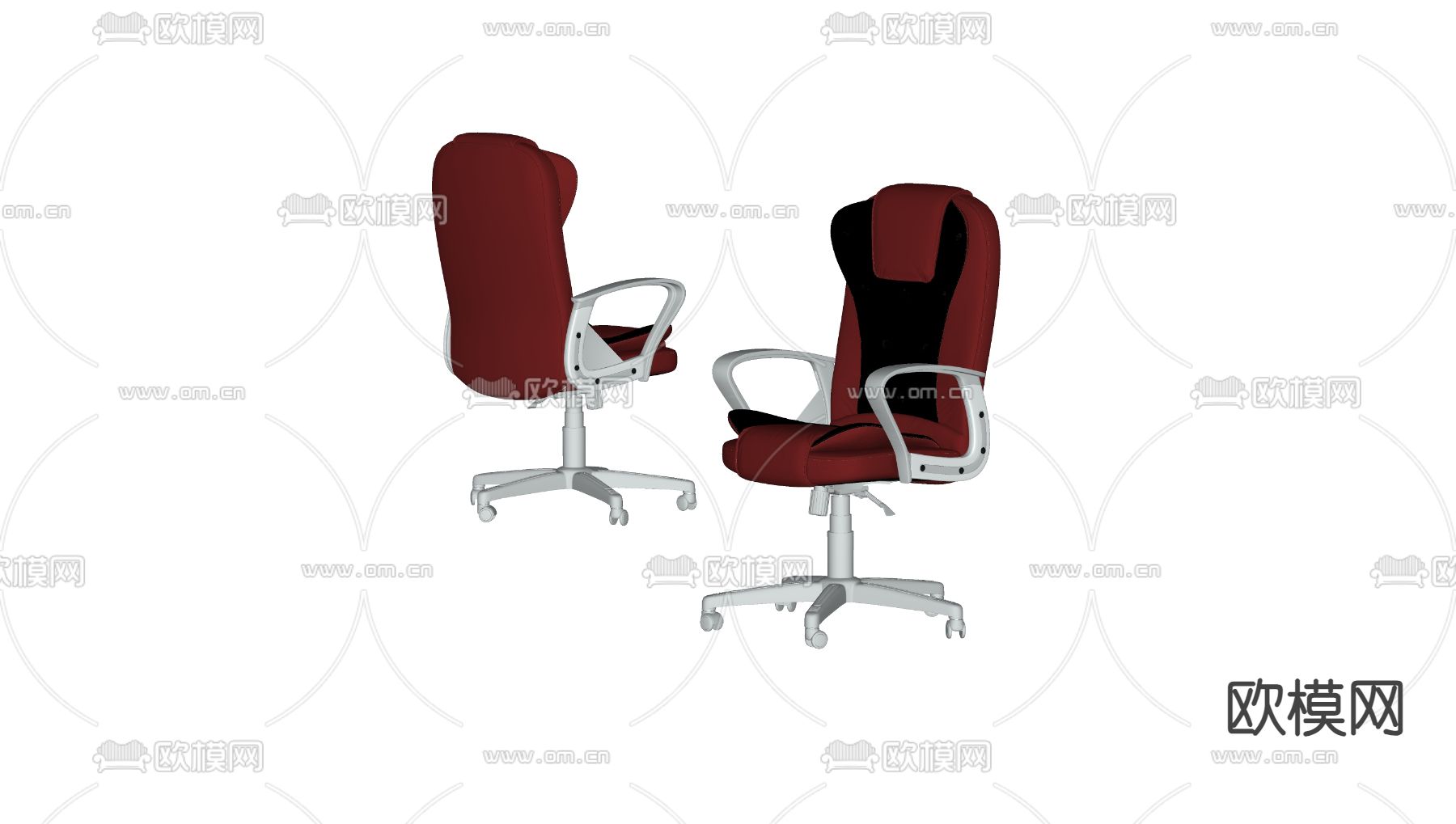 现代班台椅 电竞椅 办公椅su模型下载（渲染图2）