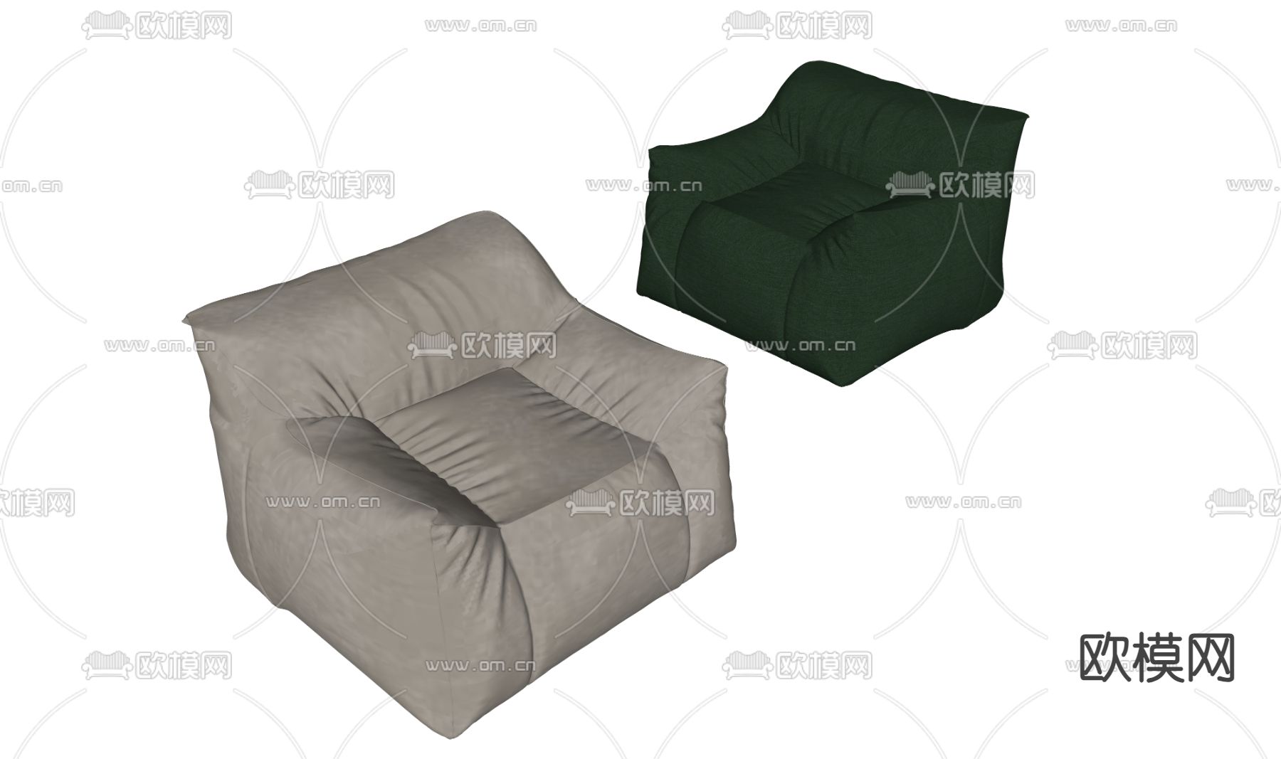 懒人沙发 单人沙发su模型下载（渲染图2）
