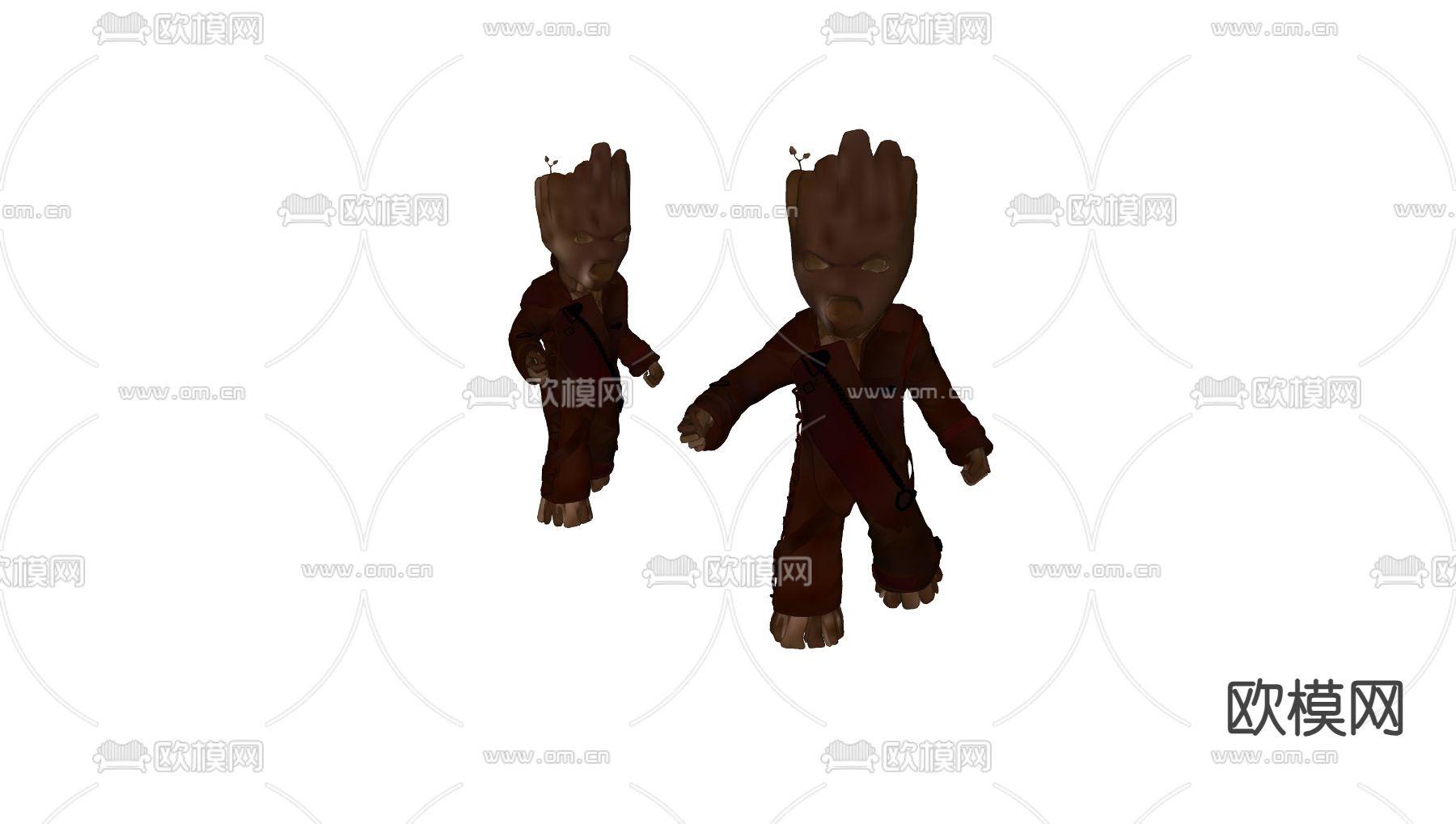 恐怖树人 潮玩 雕塑su模型下载（渲染图2）