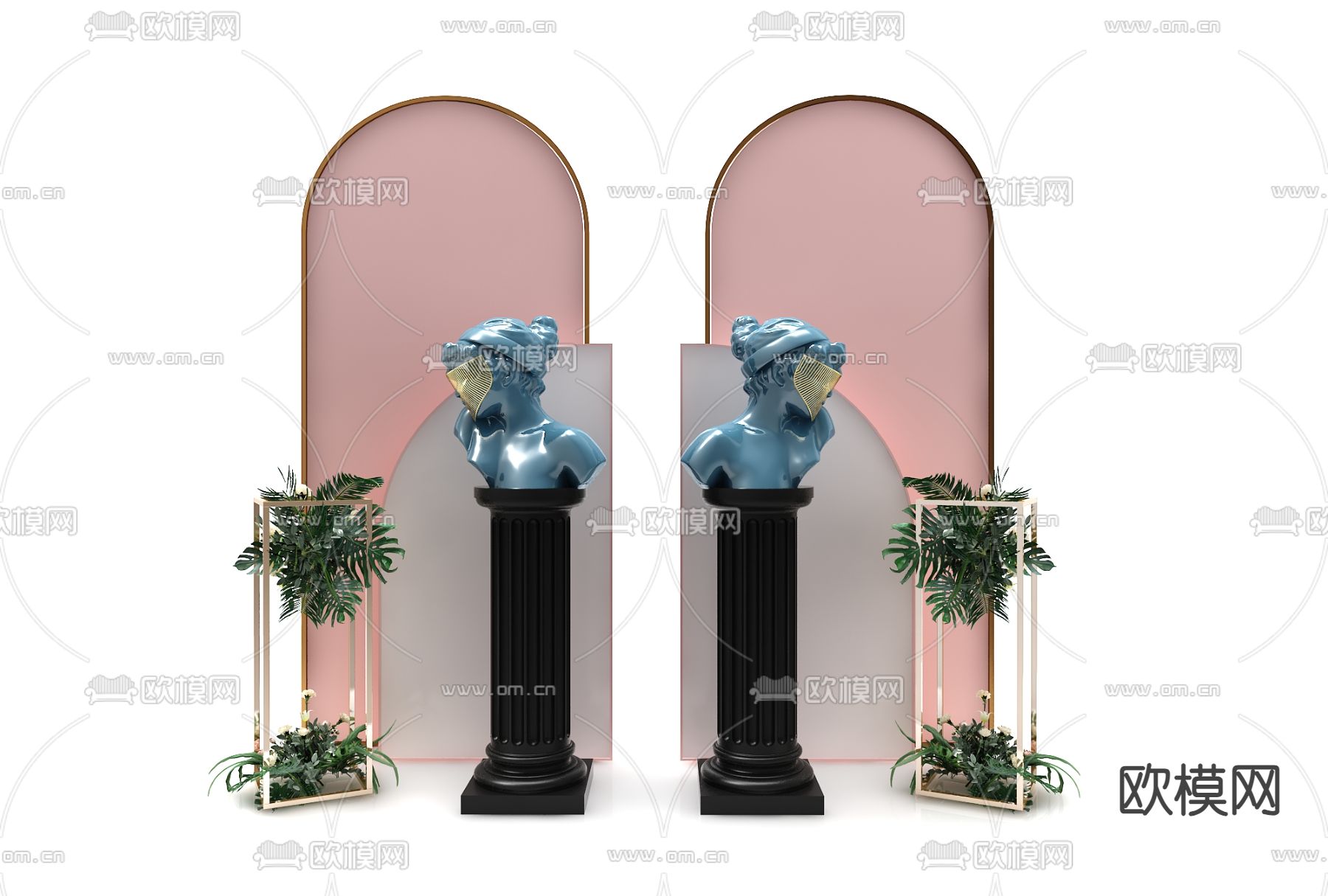 欧式雕塑 人头雕塑3d模型下载