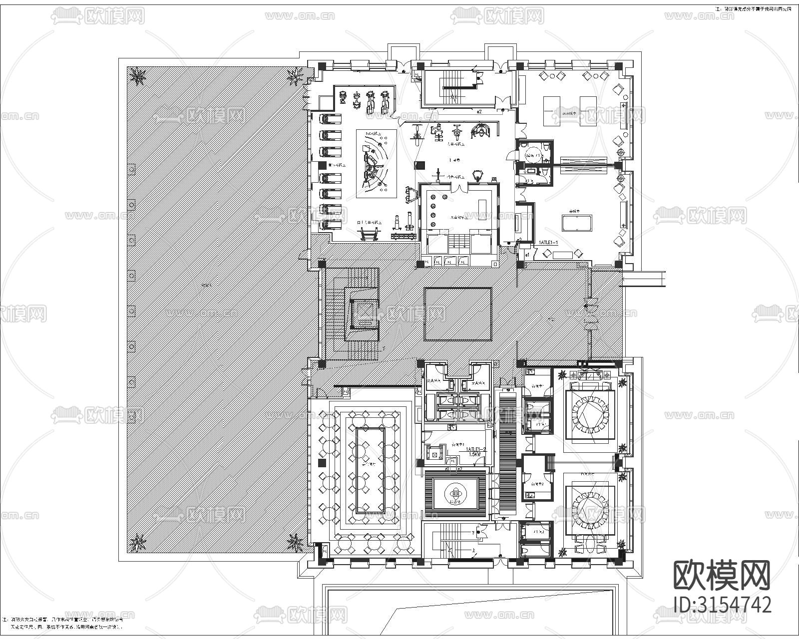 私人会所水电图cad施工图下载（渲染图2）