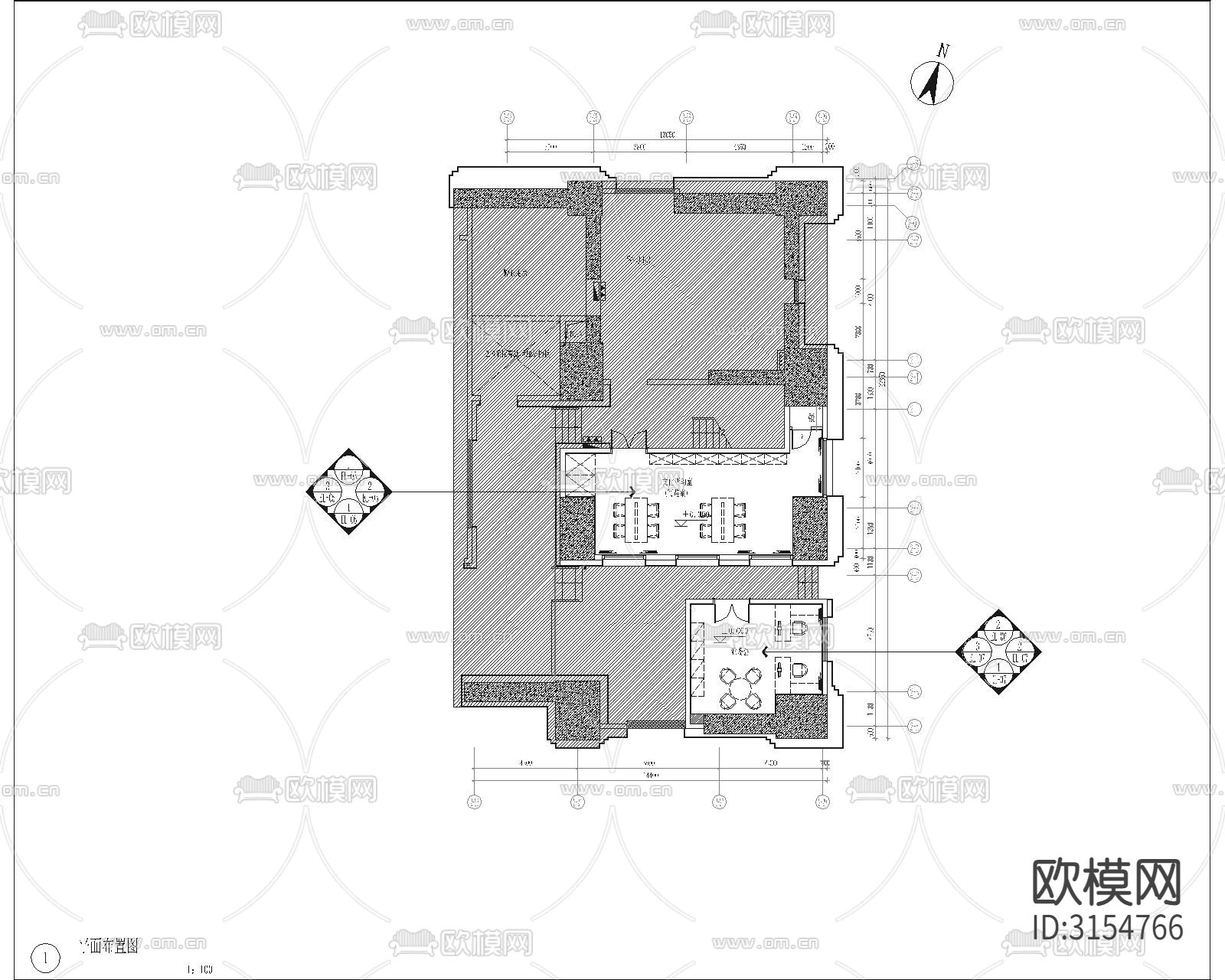 上海某会所cad施工图下载（渲染图3）